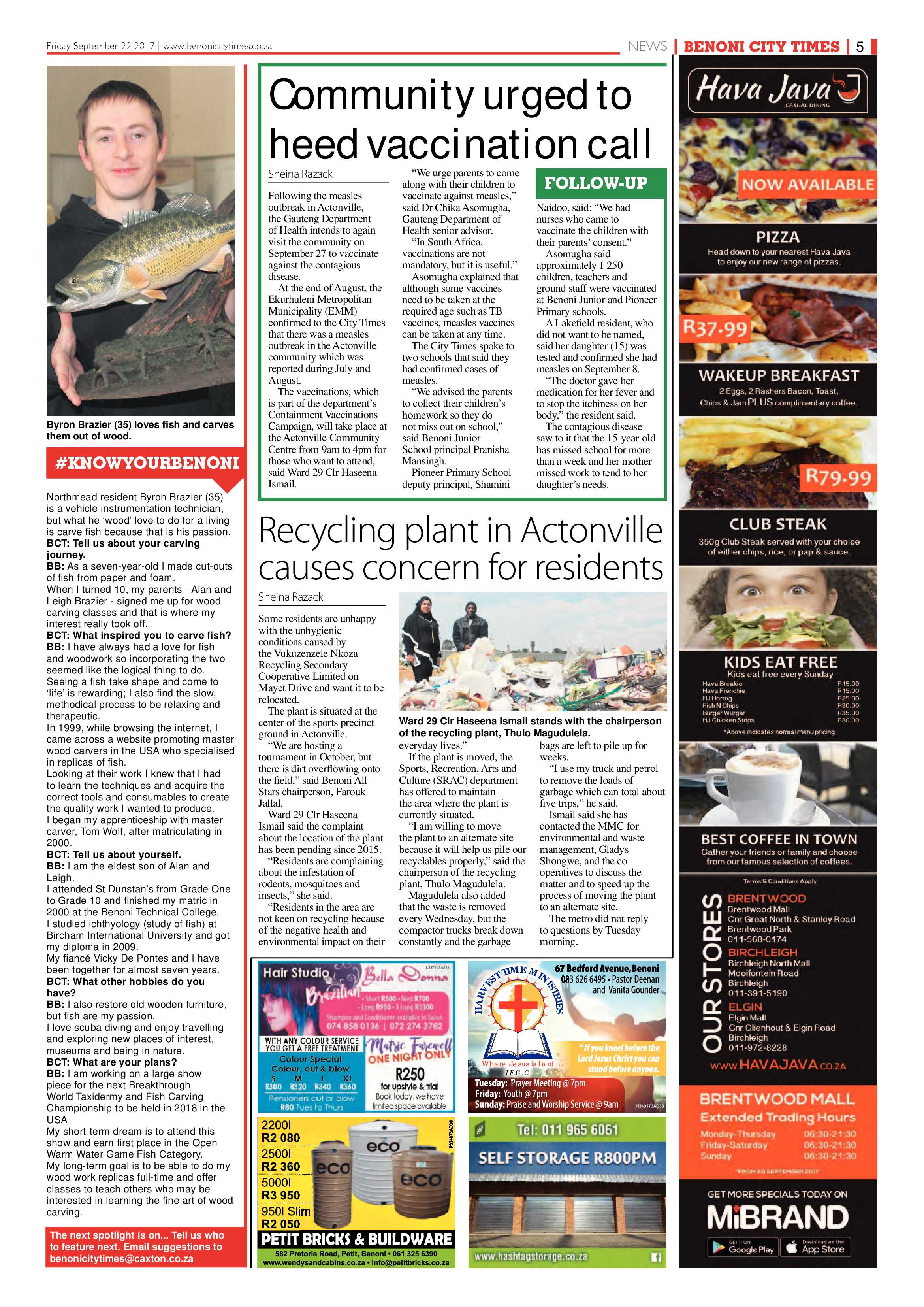 Benoni City Times 21 September 2017 page 5