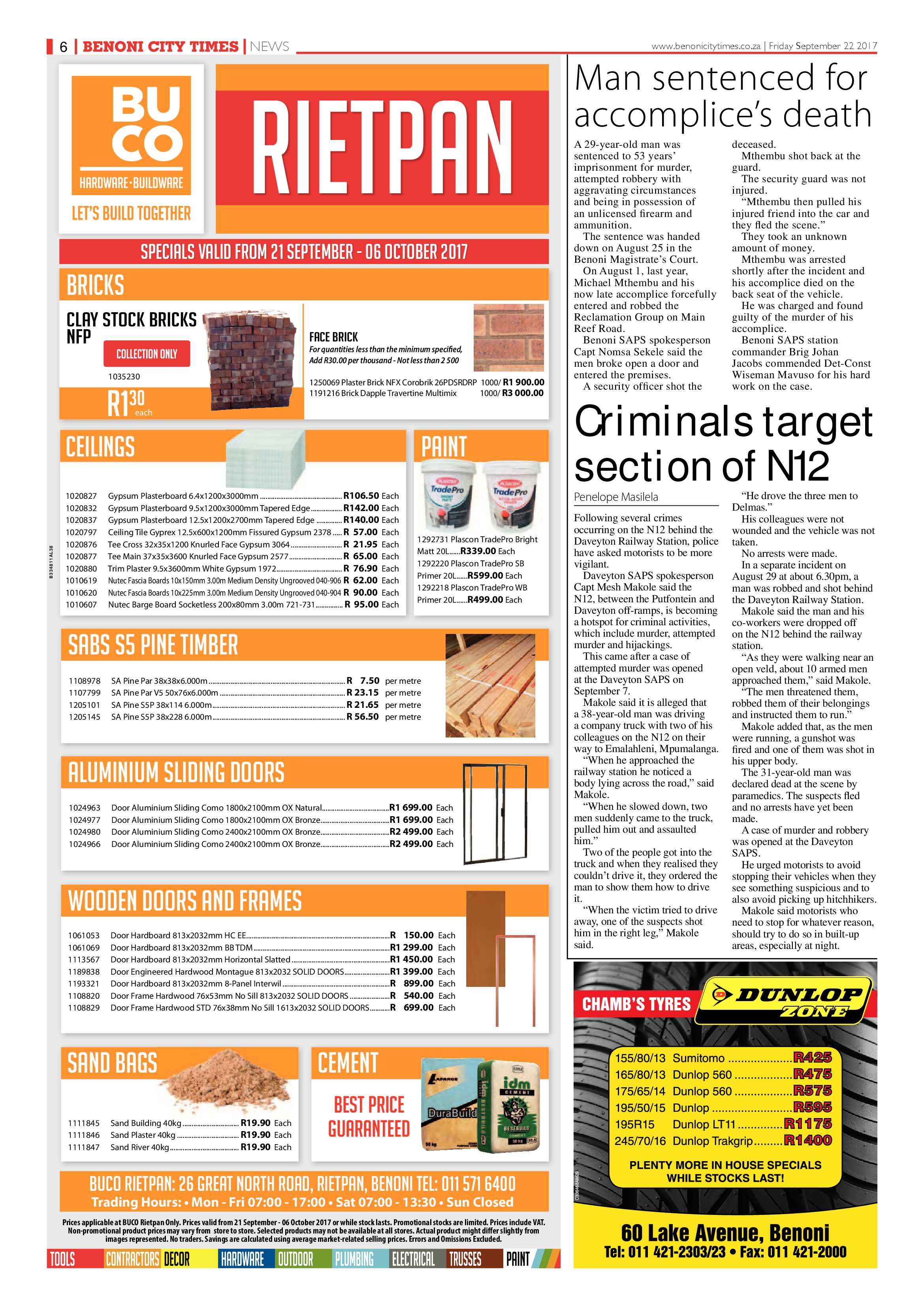 Benoni City Times 21 September 2017 page 6