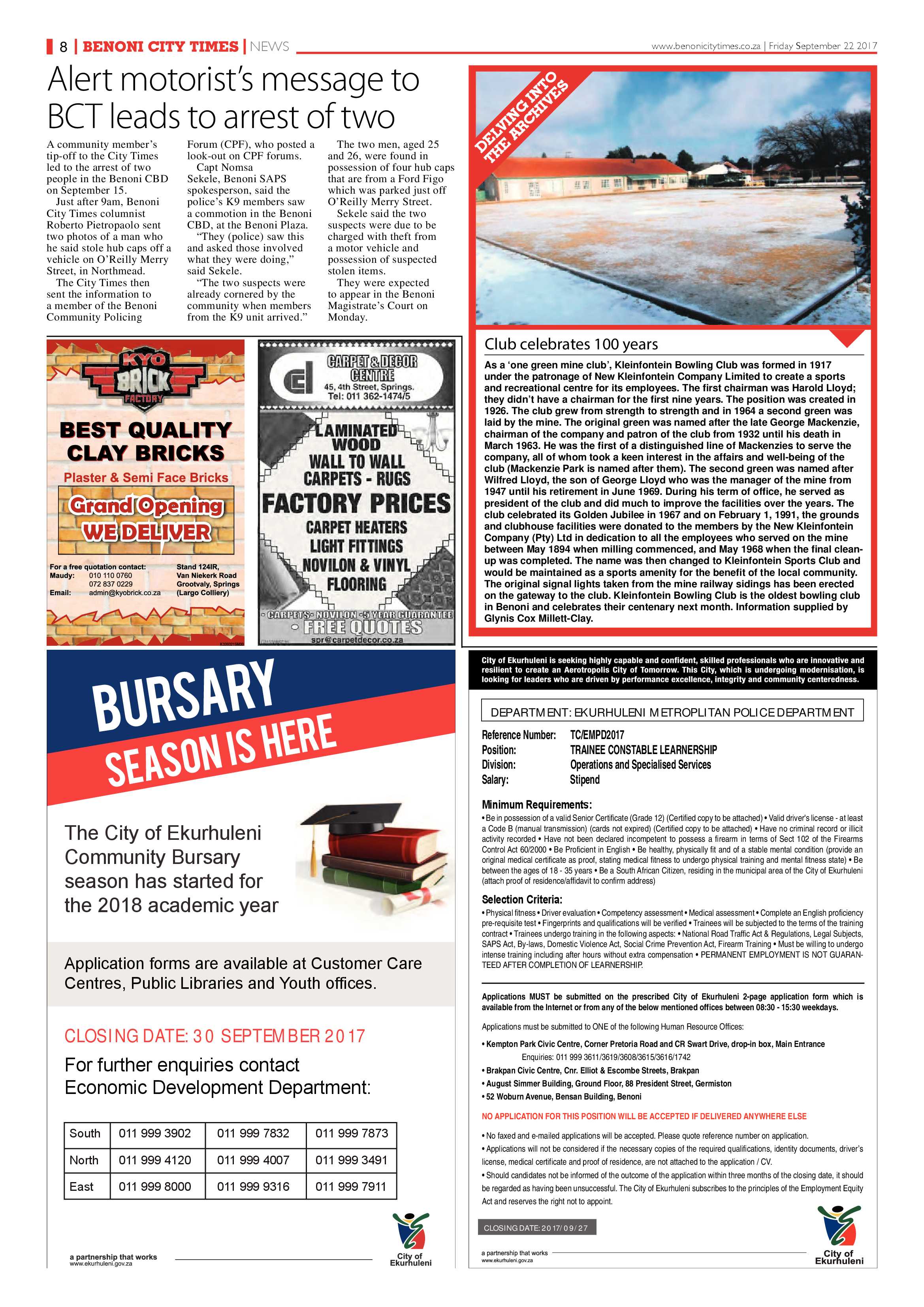 Benoni City Times 21 September 2017 page 8
