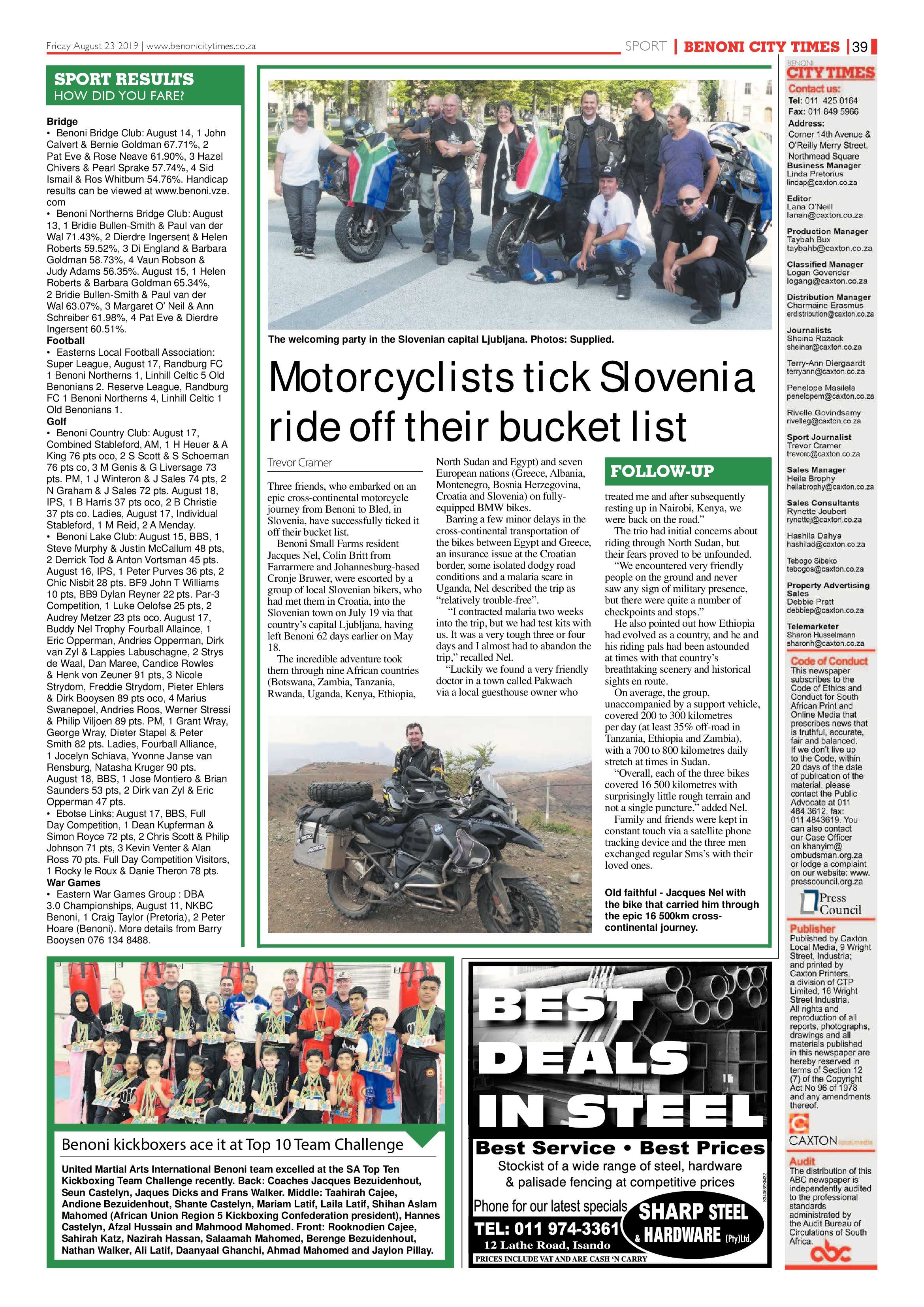 Benoni City Times 22 August 2018 page 39