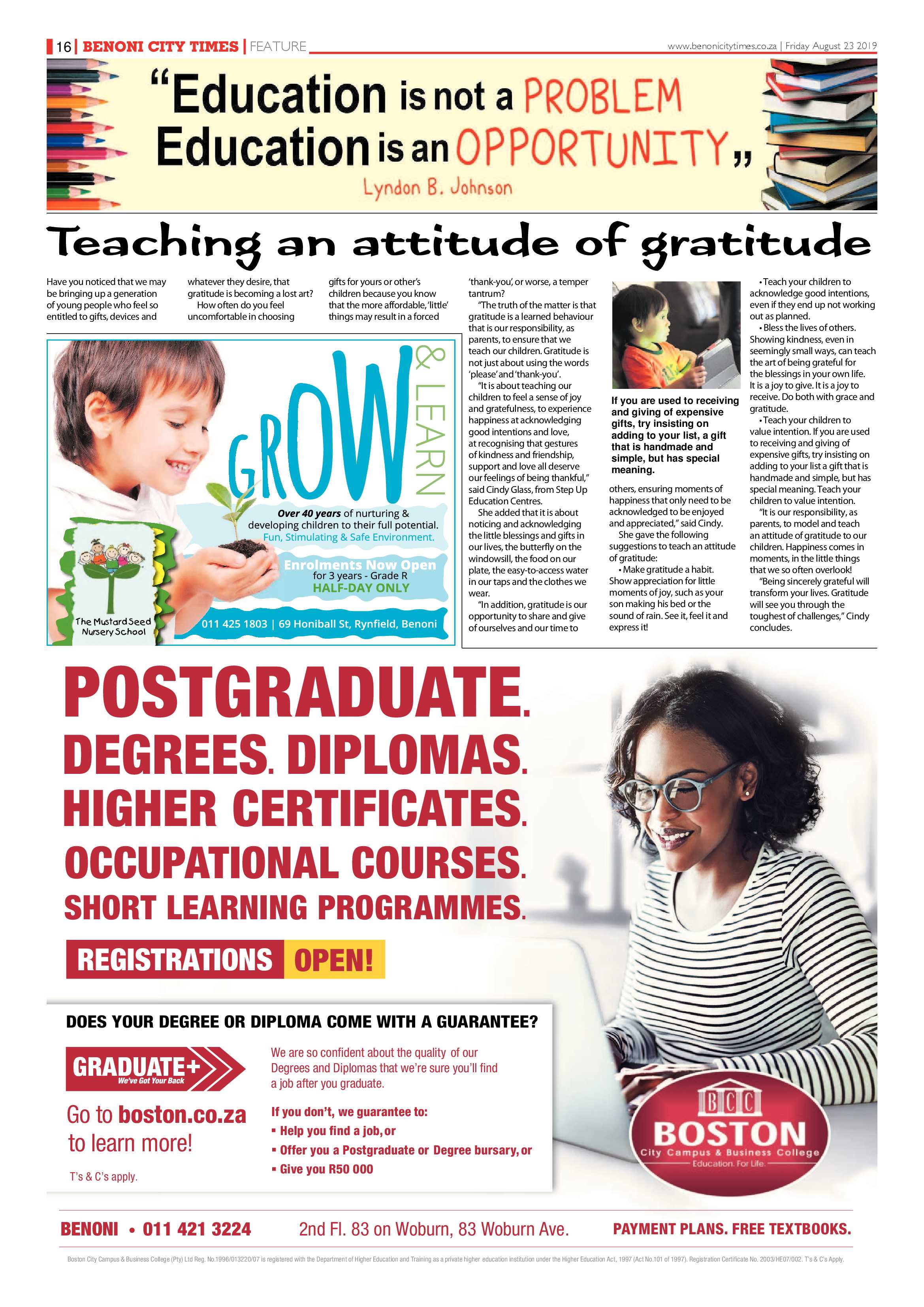 Benoni City Times 22 August 2019 page 16