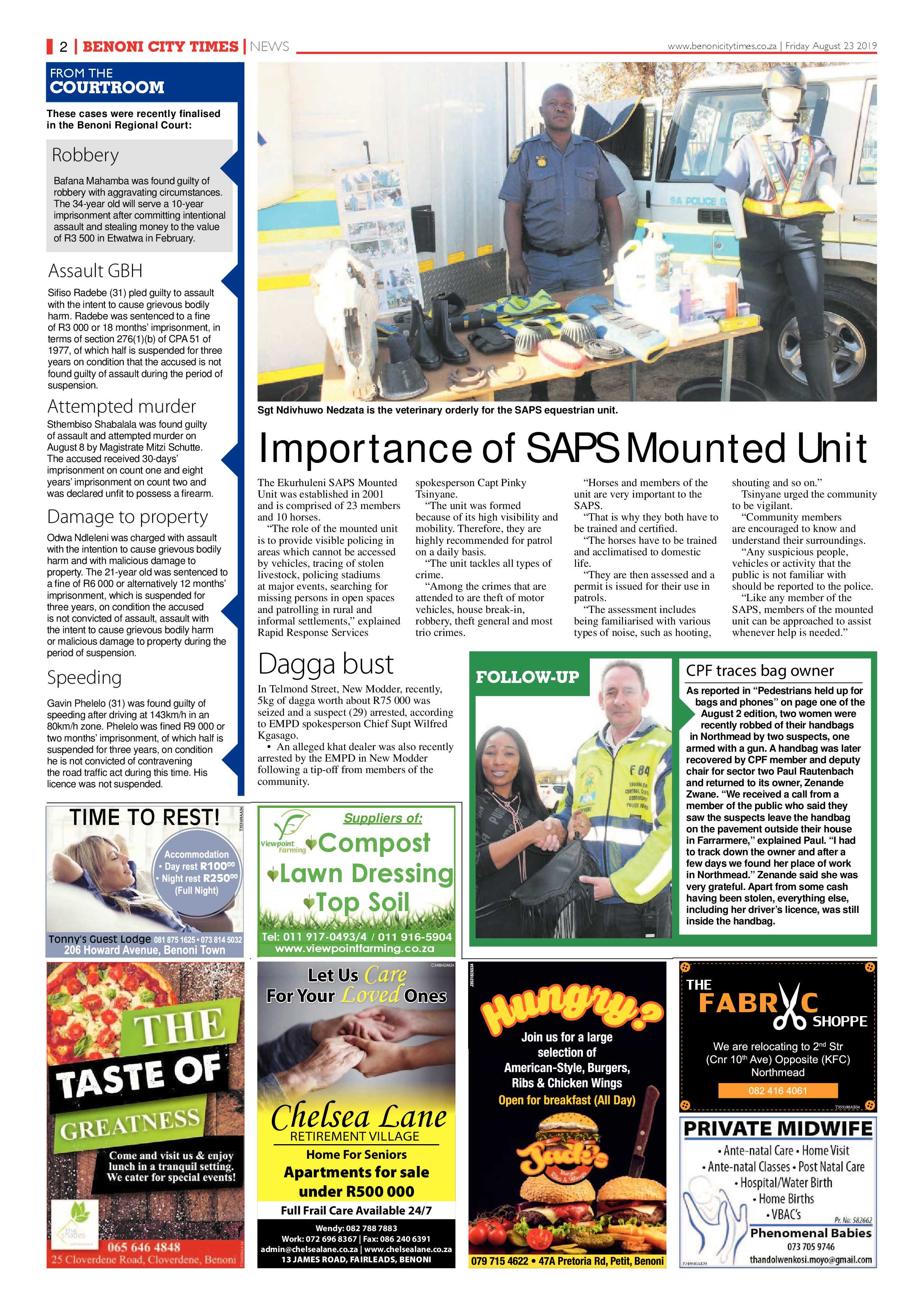 Benoni City Times 22 August 2019 page 2