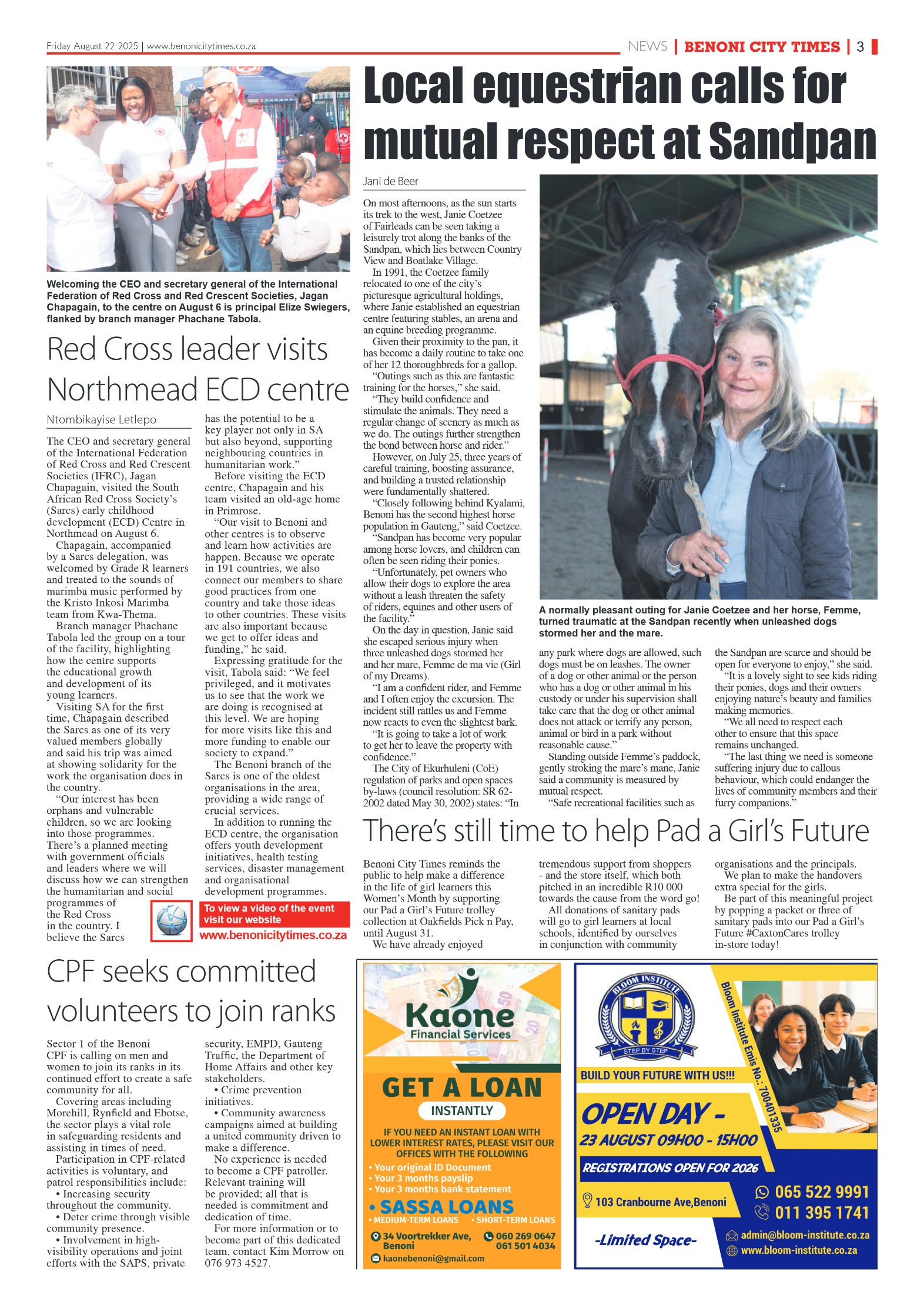 Benoni City Times 22 August 2025 page 3