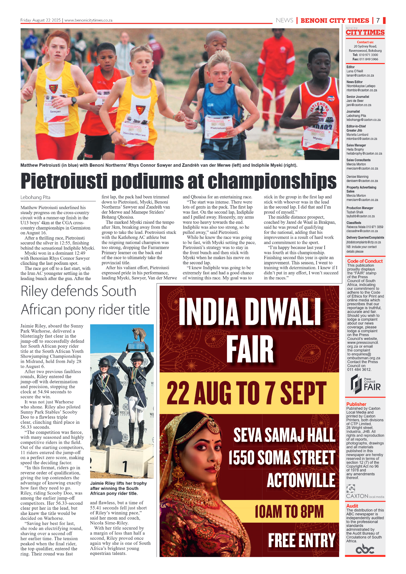 Benoni City Times 22 August 2025 page 7