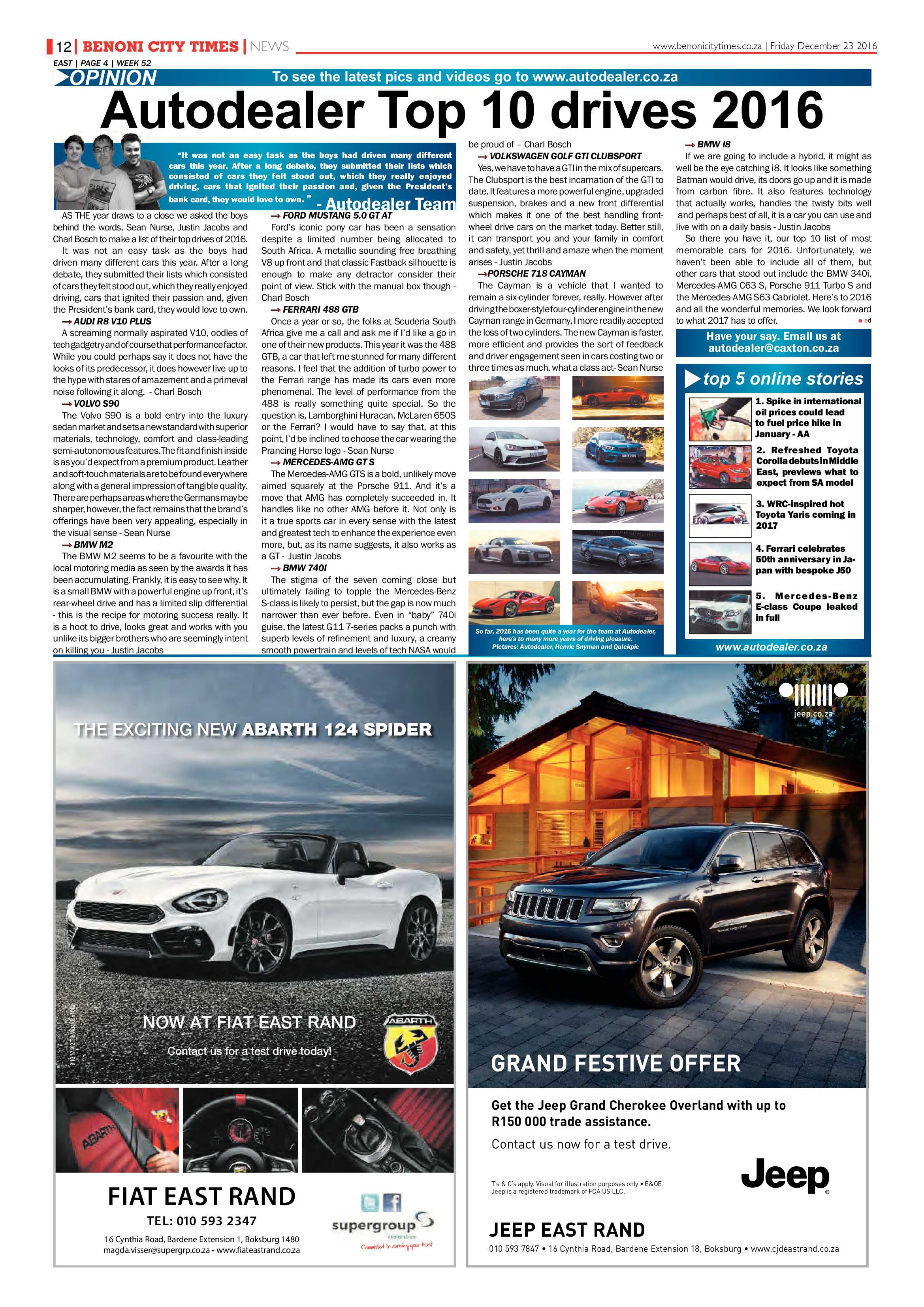 Benoni City Times 22 December 2016 page 12