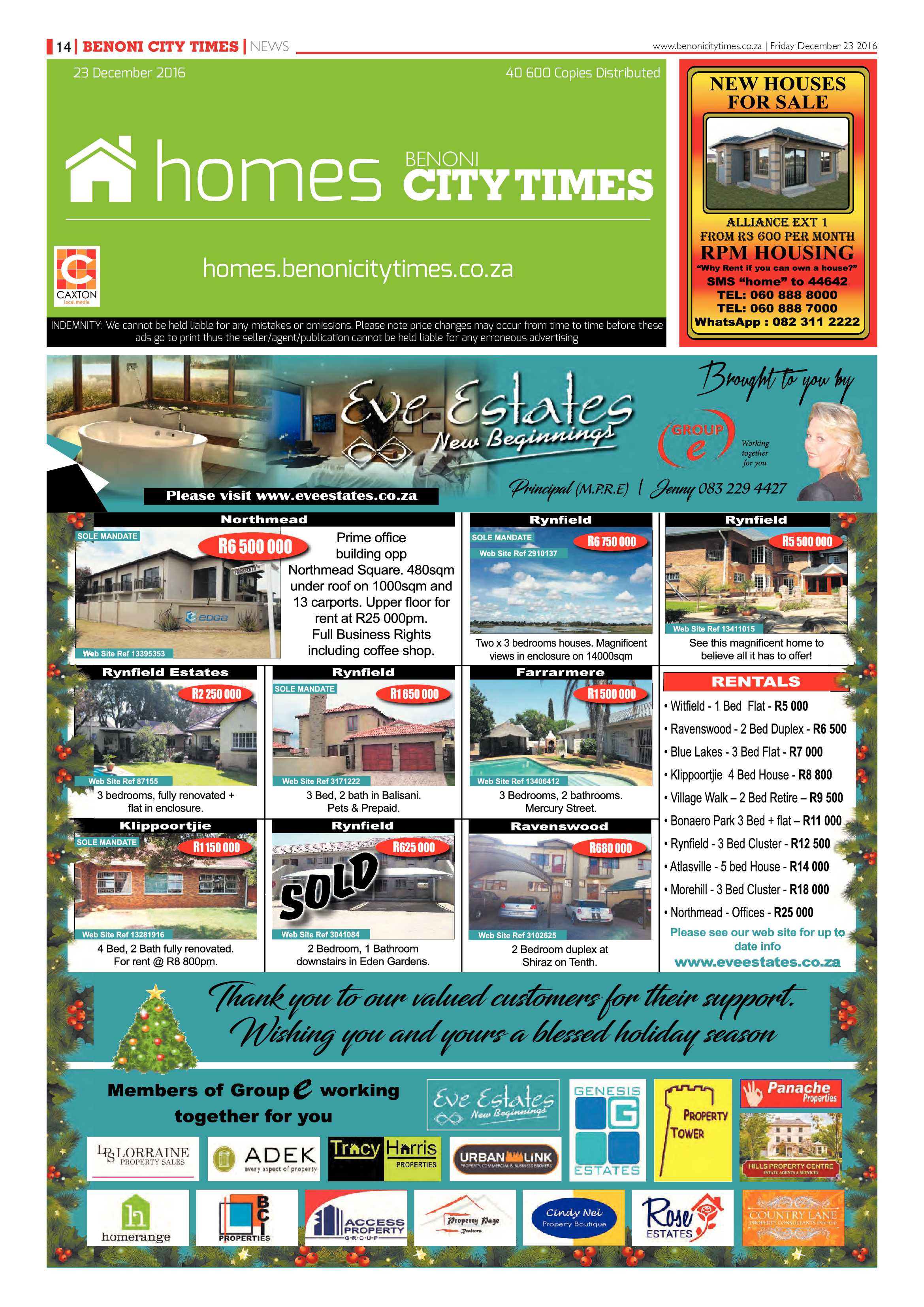 Benoni City Times 22 December 2016 page 14