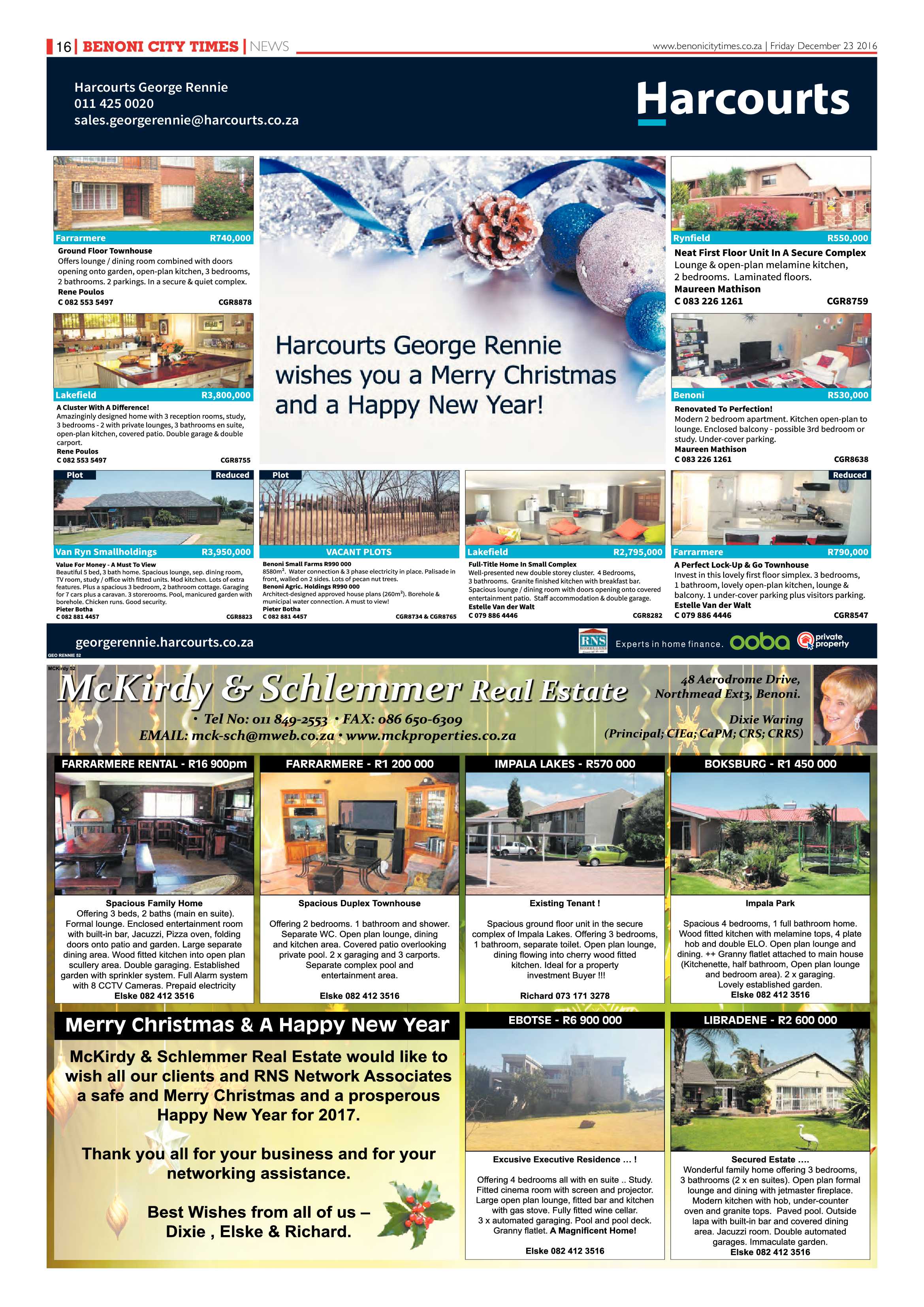 Benoni City Times 22 December 2016 page 16