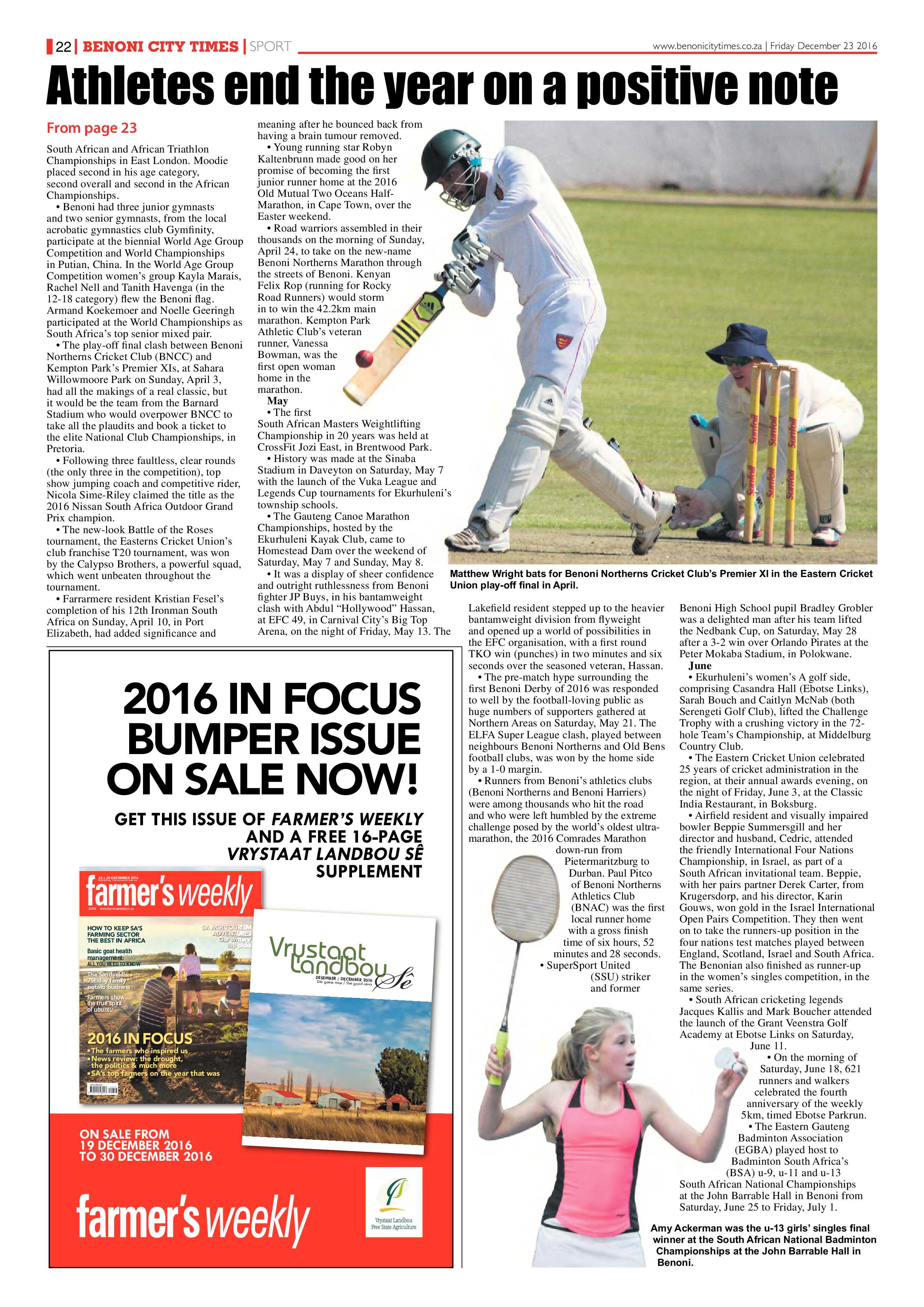 Benoni City Times 22 December 2016 page 22
