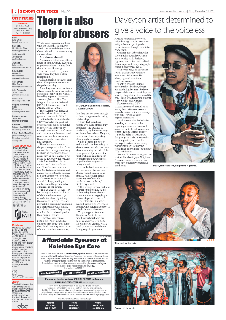Benoni City Times 22 December 2023 page 2
