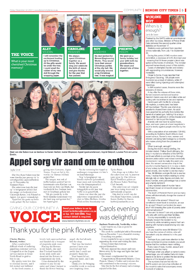Benoni City Times 22 December 2023 page 5