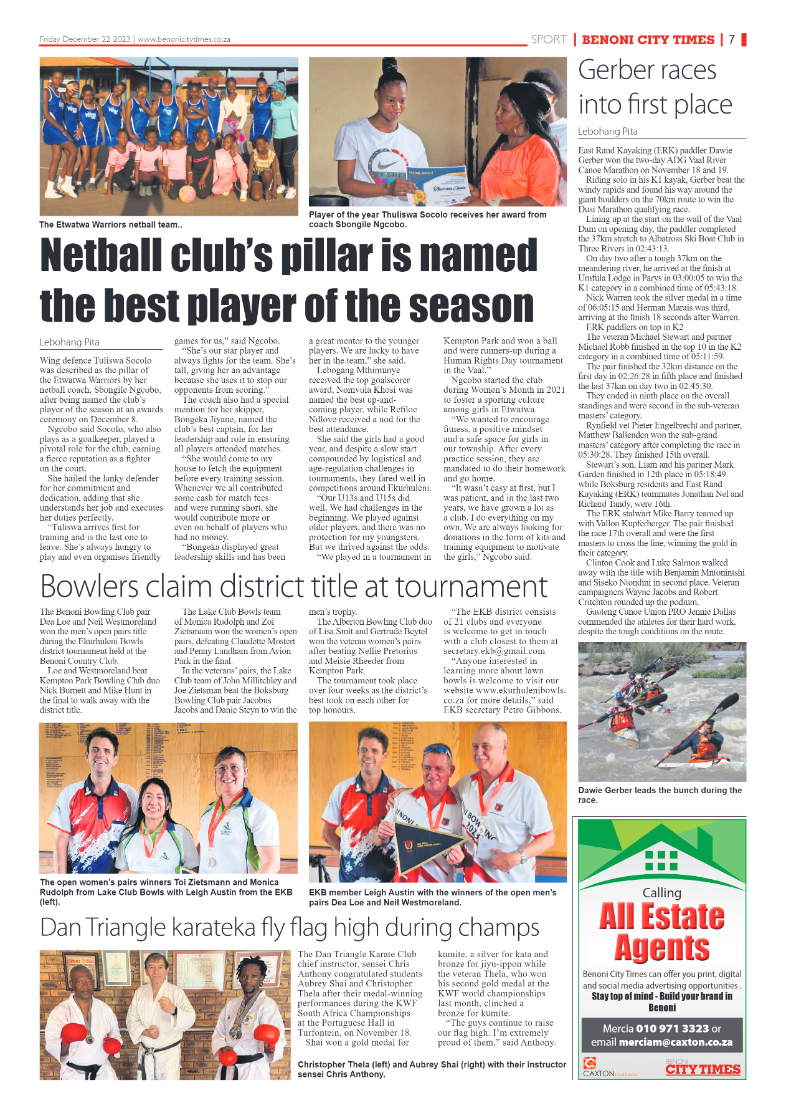 Benoni City Times 22 December 2023 page 7