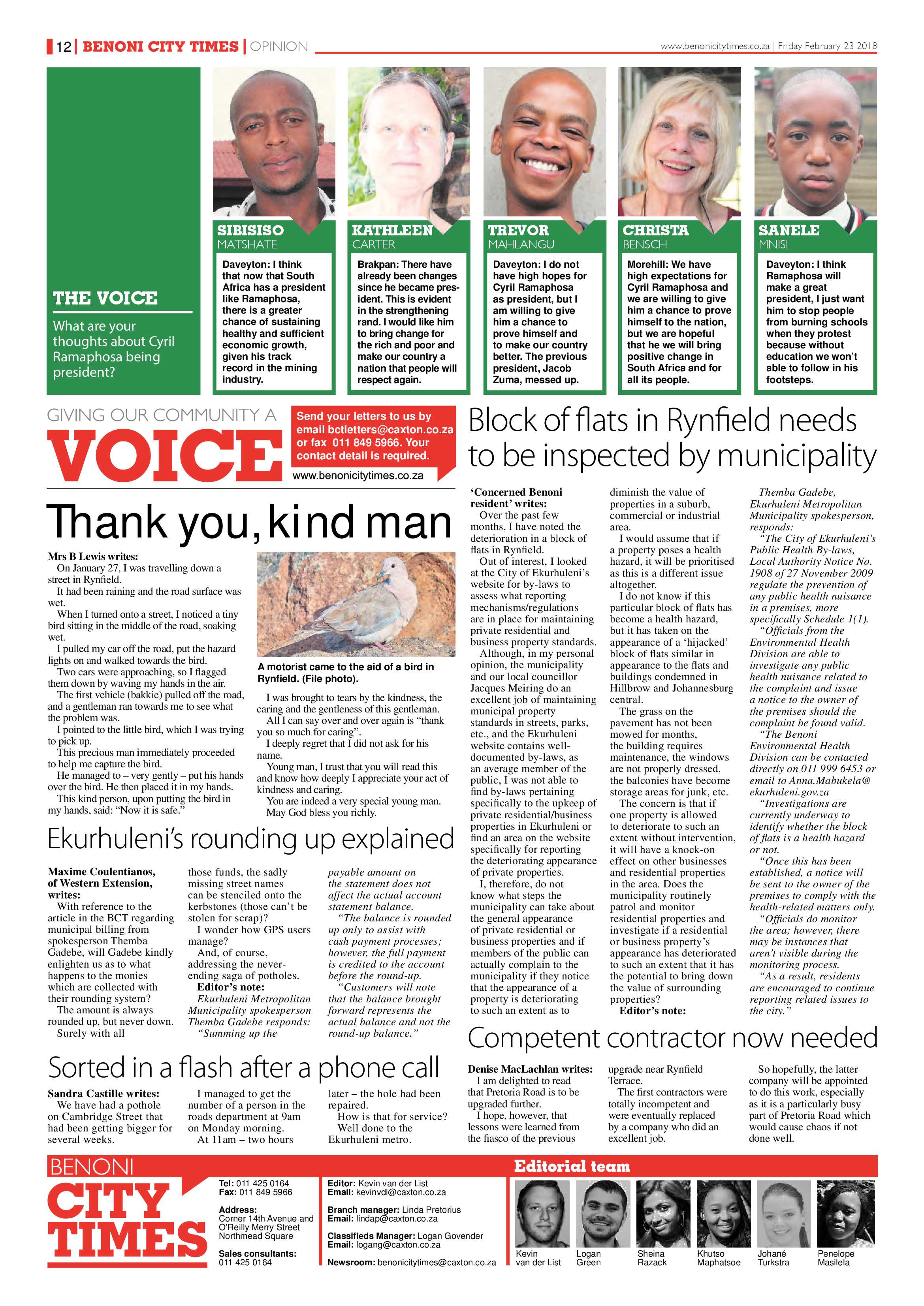 Benoni City Times 22 February 2018 page 12
