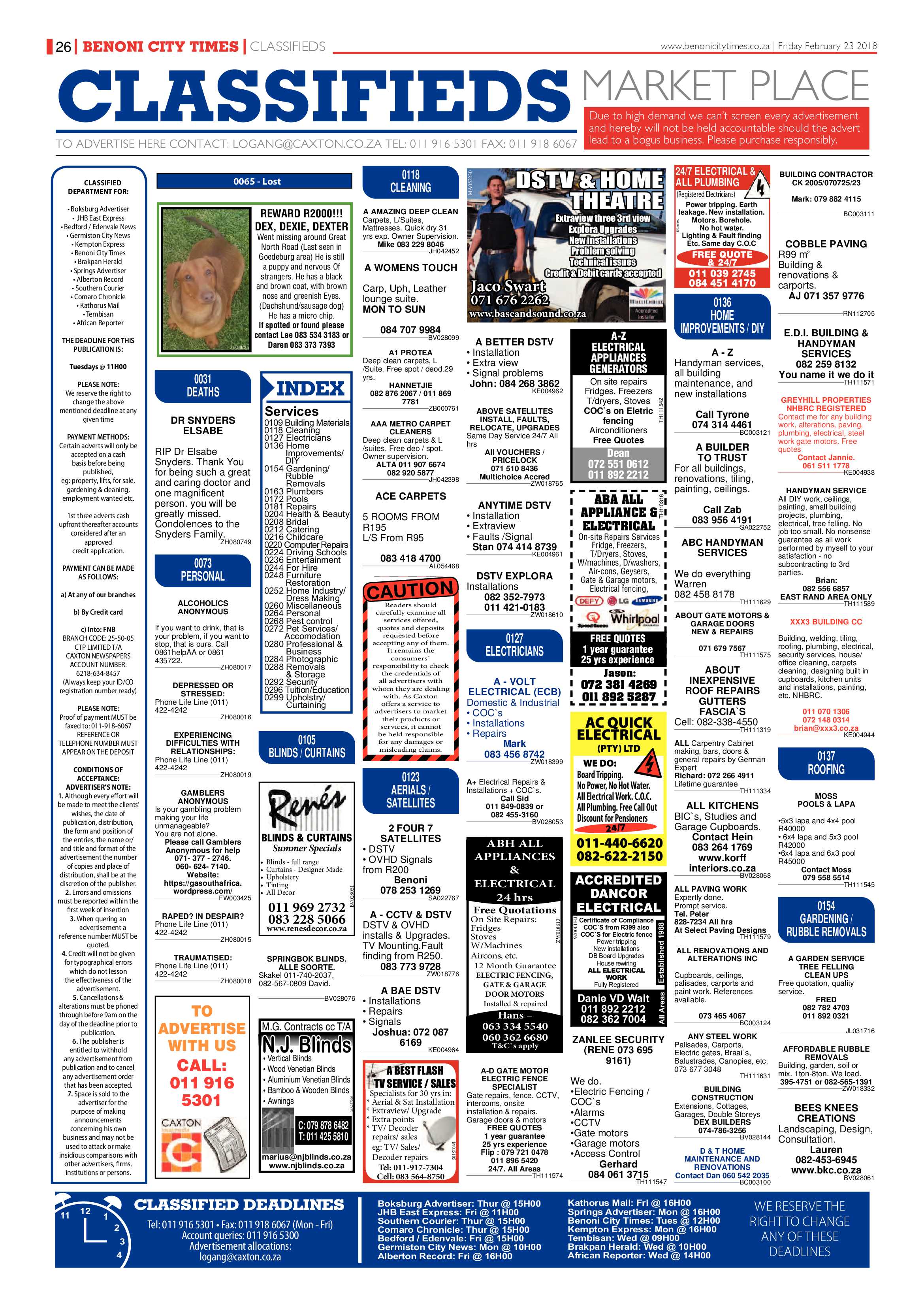 Benoni City Times 22 February 2018 page 26