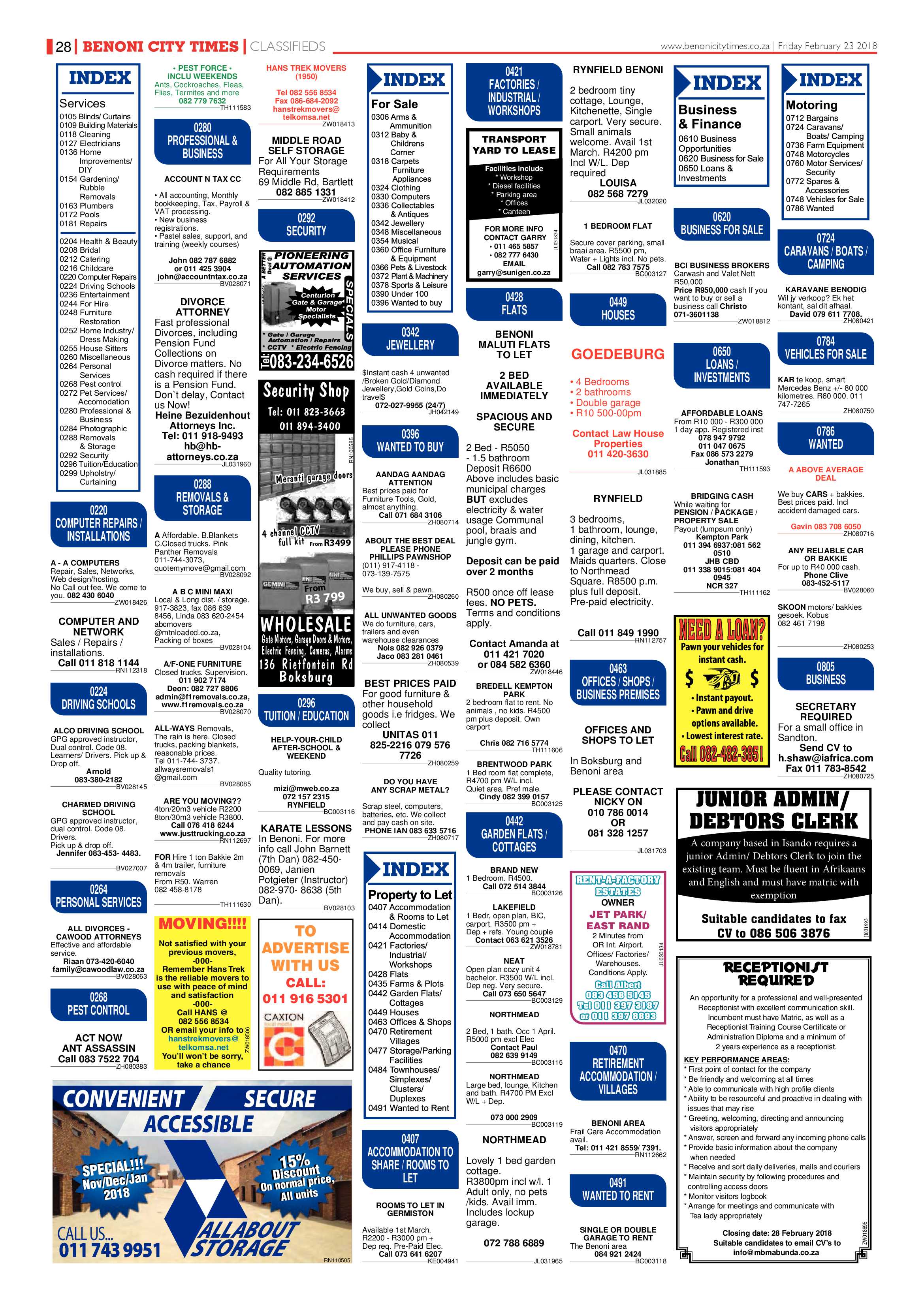 Benoni City Times 22 February 2018 page 28