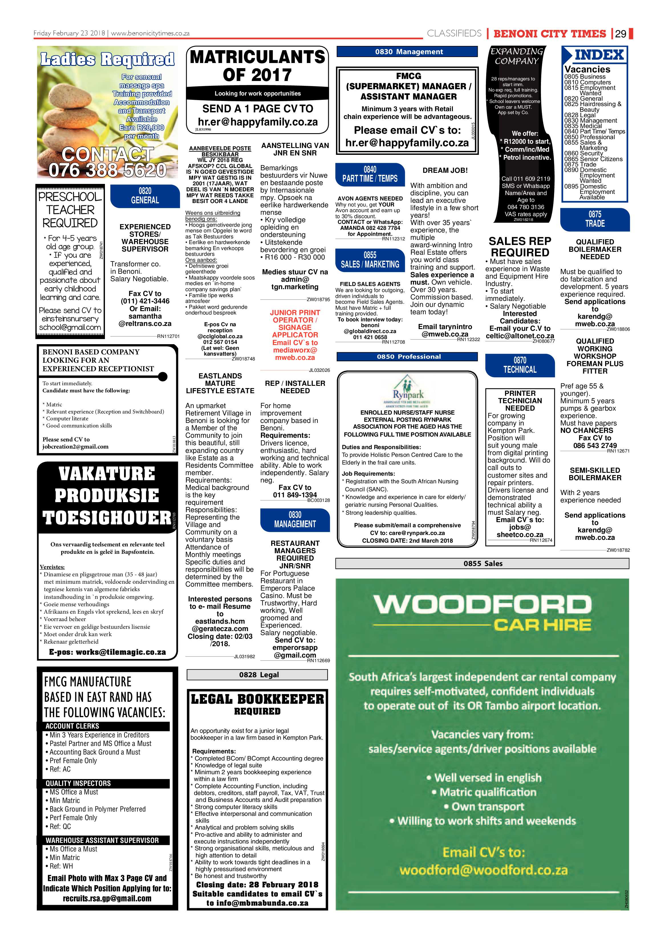 Benoni City Times 22 February 2018 page 29