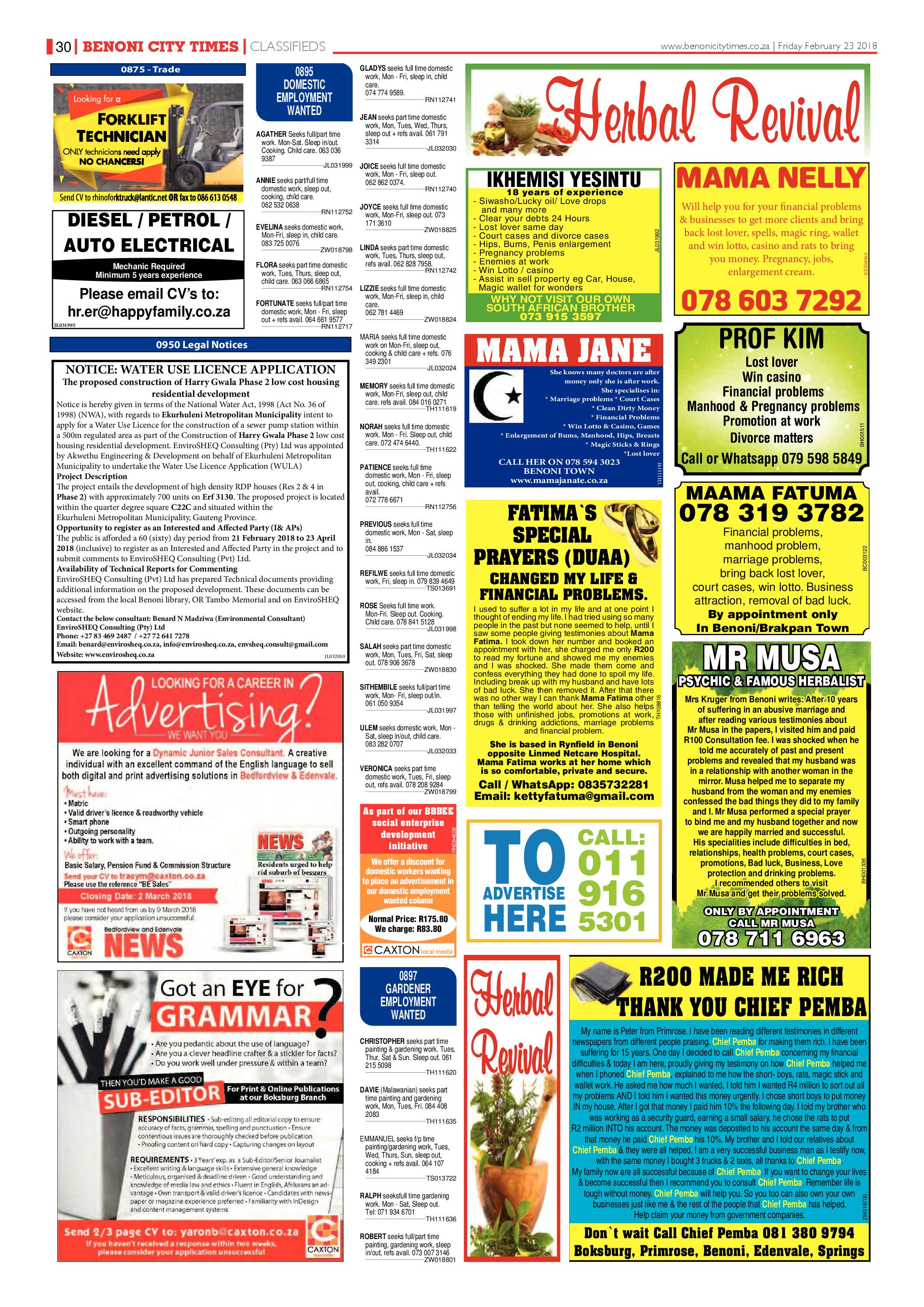 Benoni City Times 22 February 2018 page 30