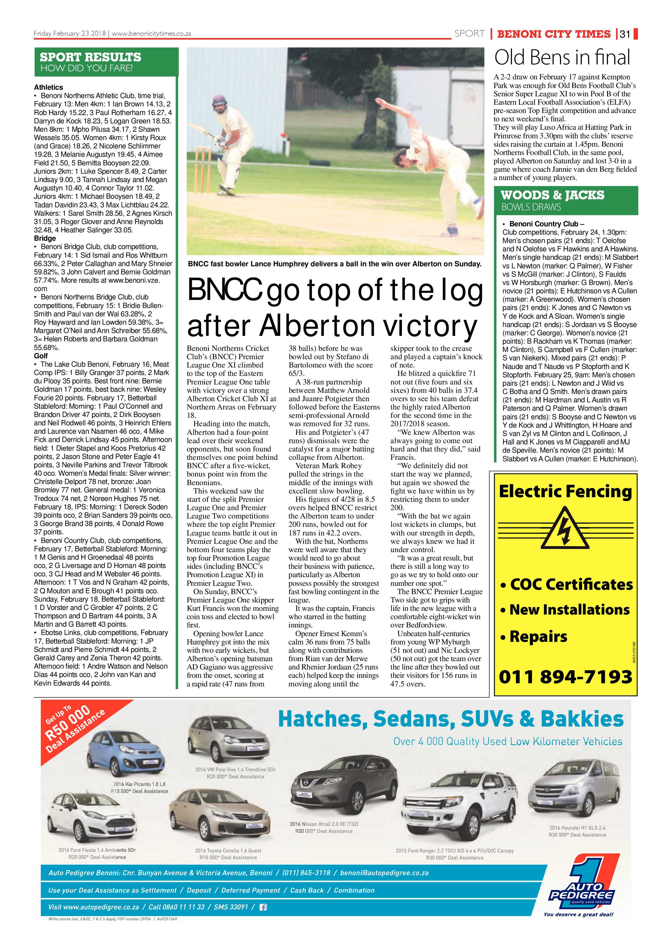 Benoni City Times 22 February 2018 page 31