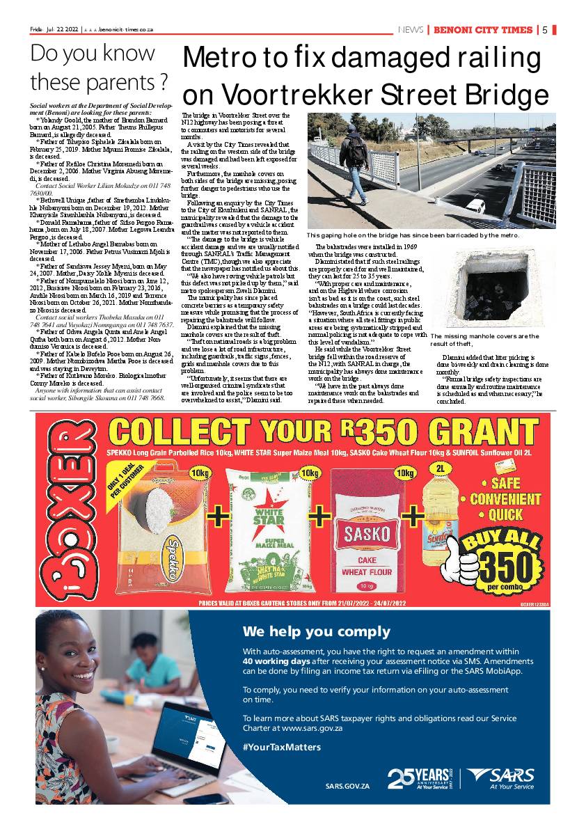 Benoni City Times 22 July 2022 page 5