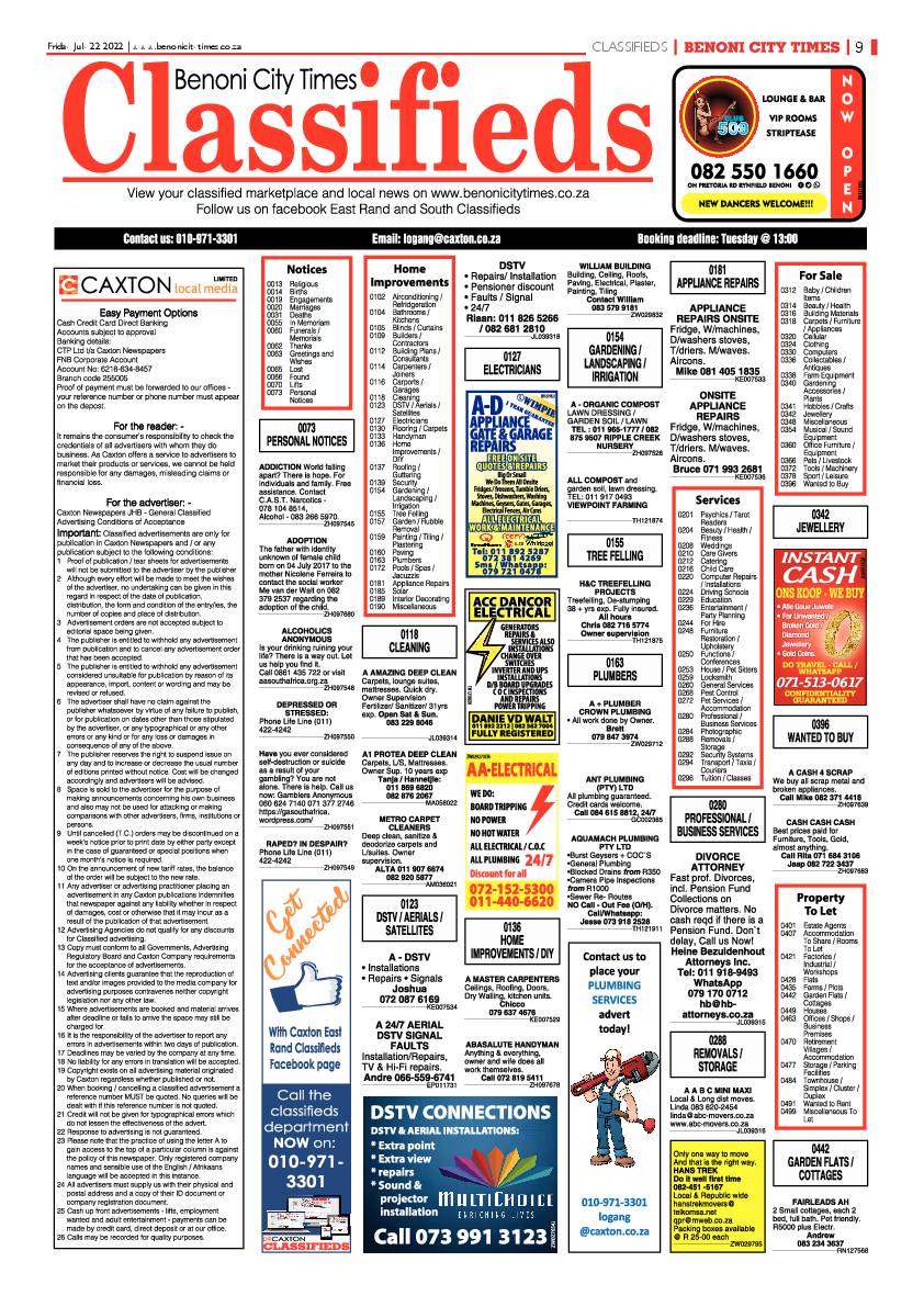 Benoni City Times 22 July 2022 page 9