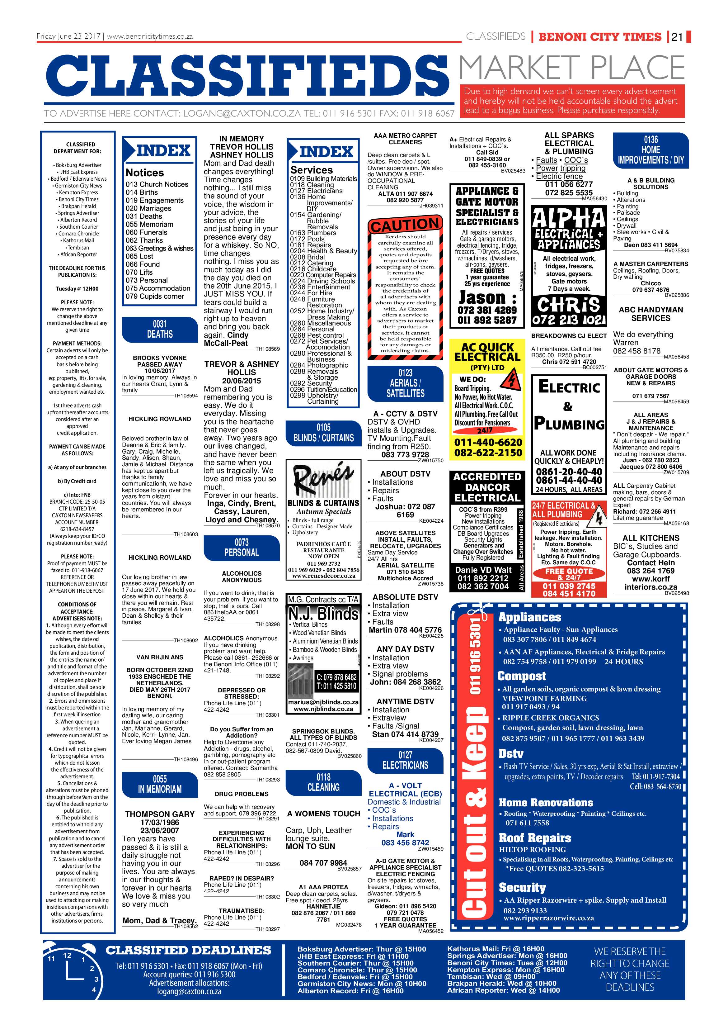 Benoni City Times 22 June 2017 page 21