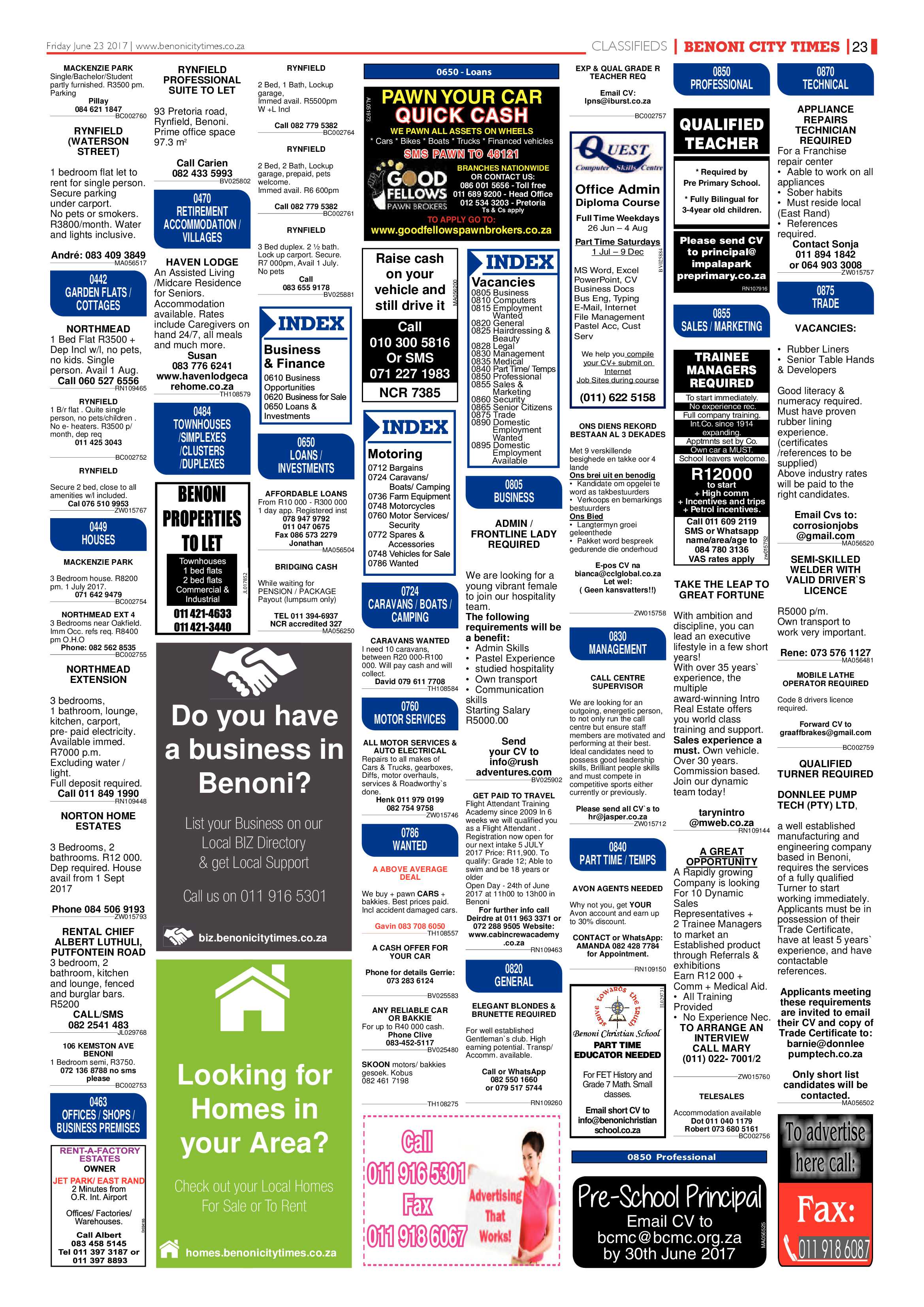 Benoni City Times 22 June 2017 page 23