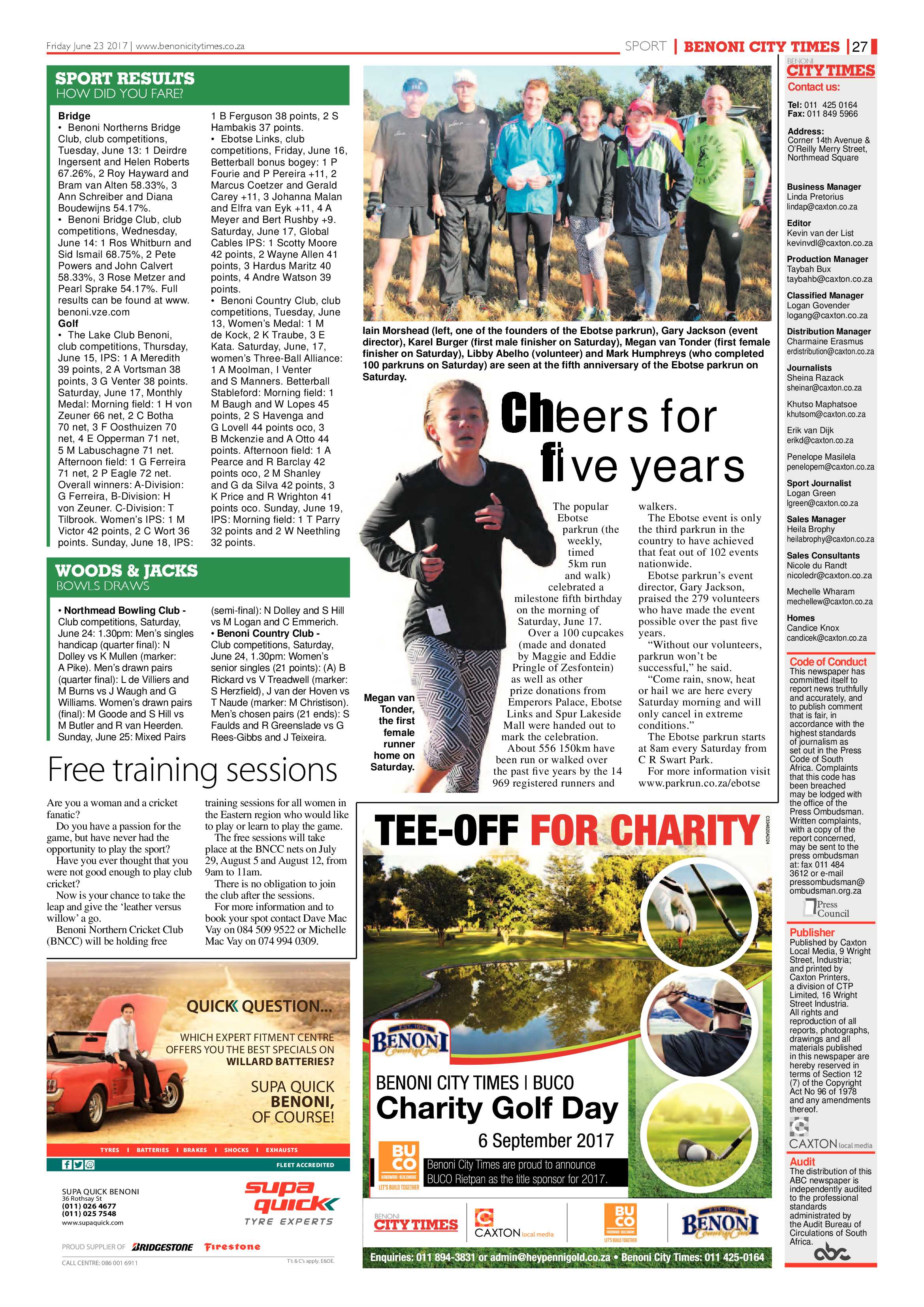 Benoni City Times 22 June 2017 page 27