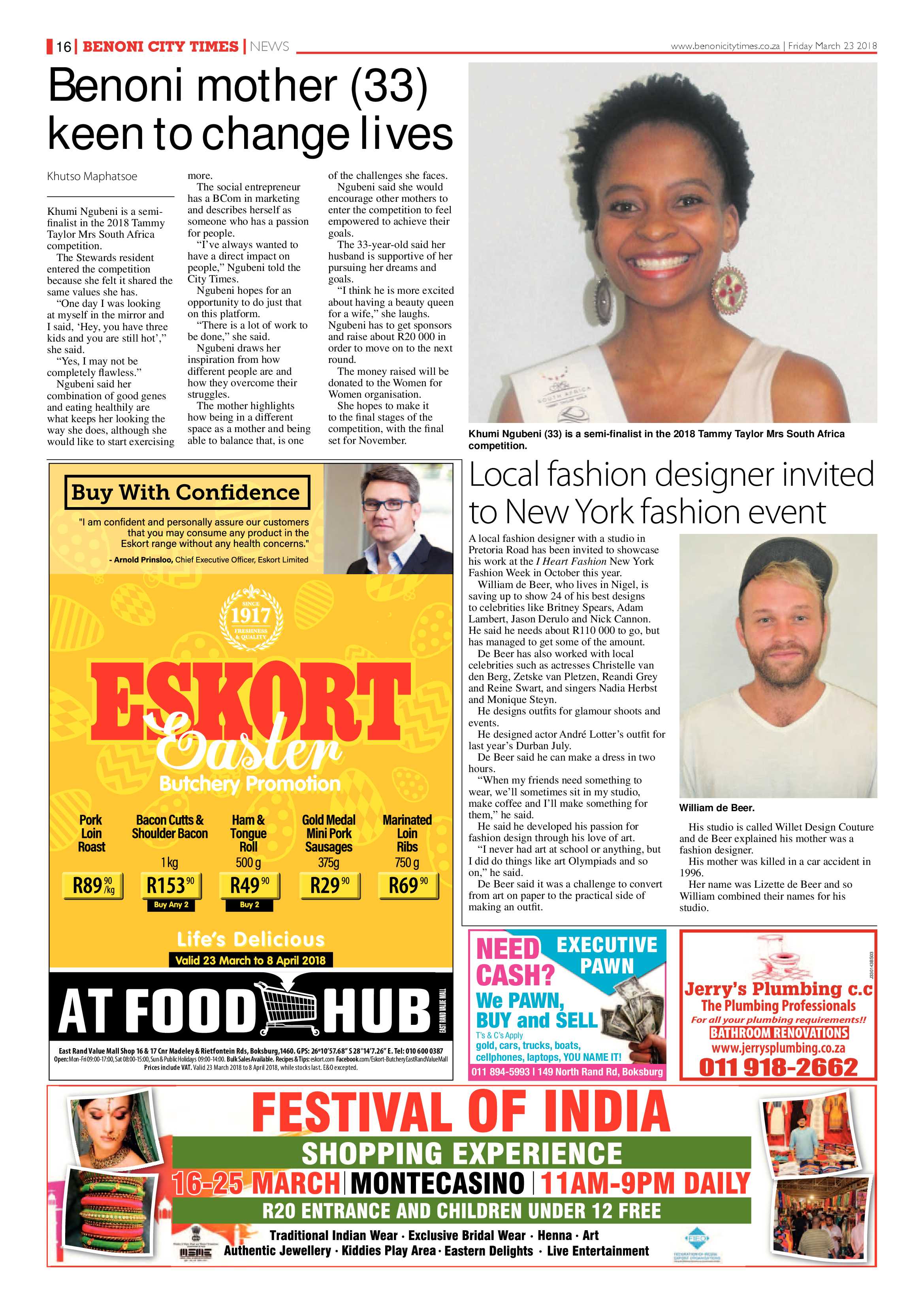 Benoni City Times 22 March 2018 page 16