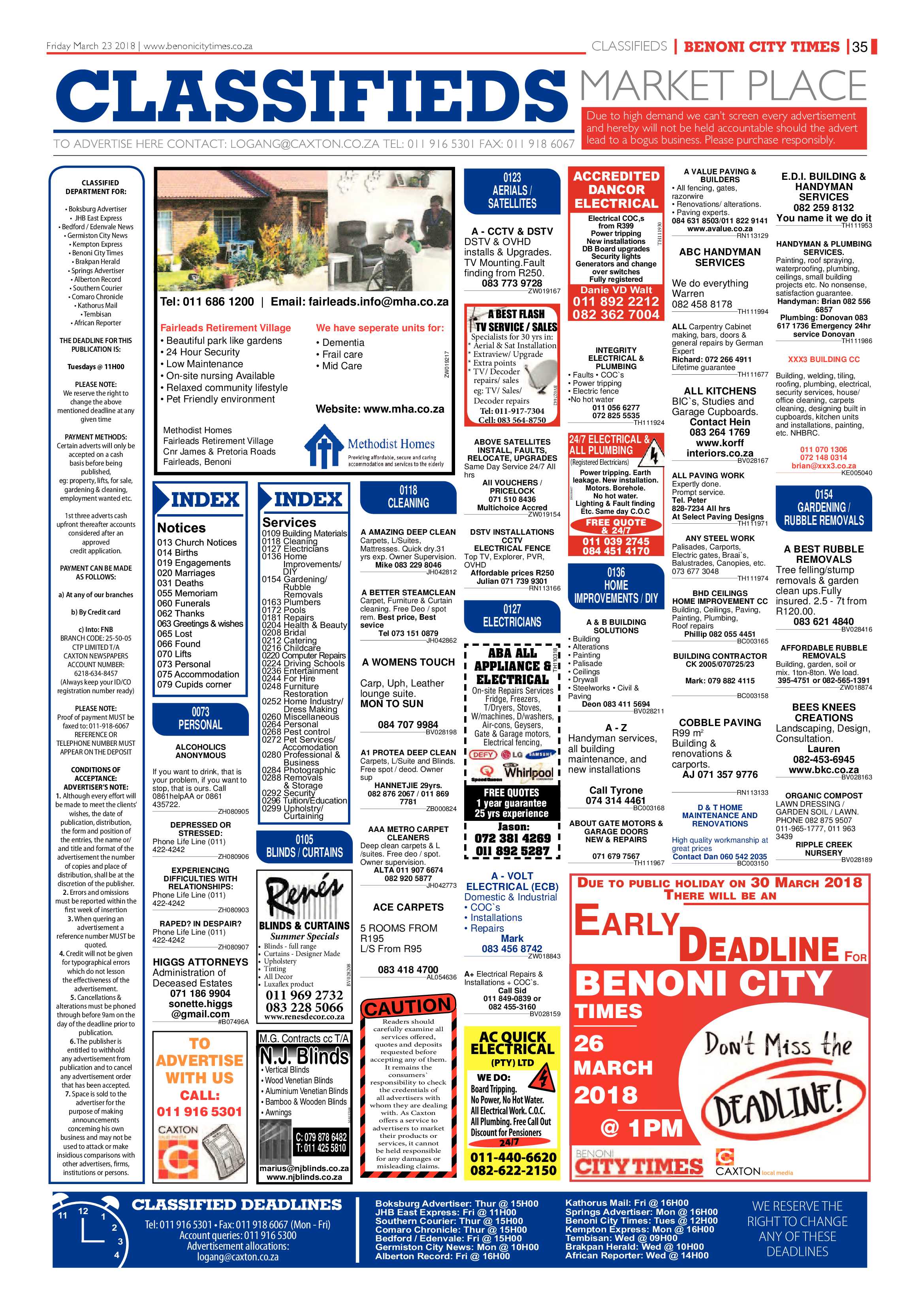 Benoni City Times 22 March 2018 page 35