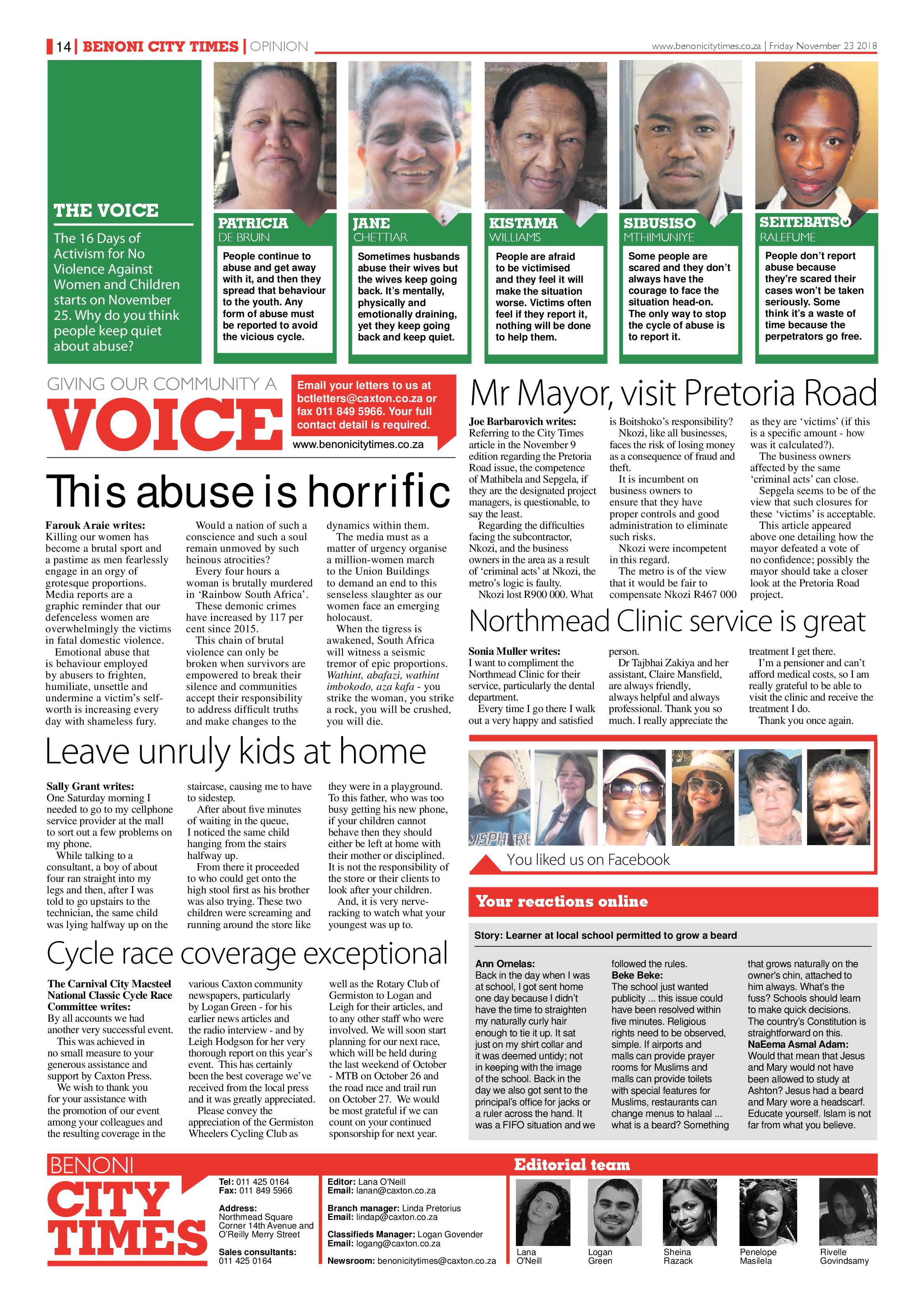 Benoni City Times 22 November 2018 page 14