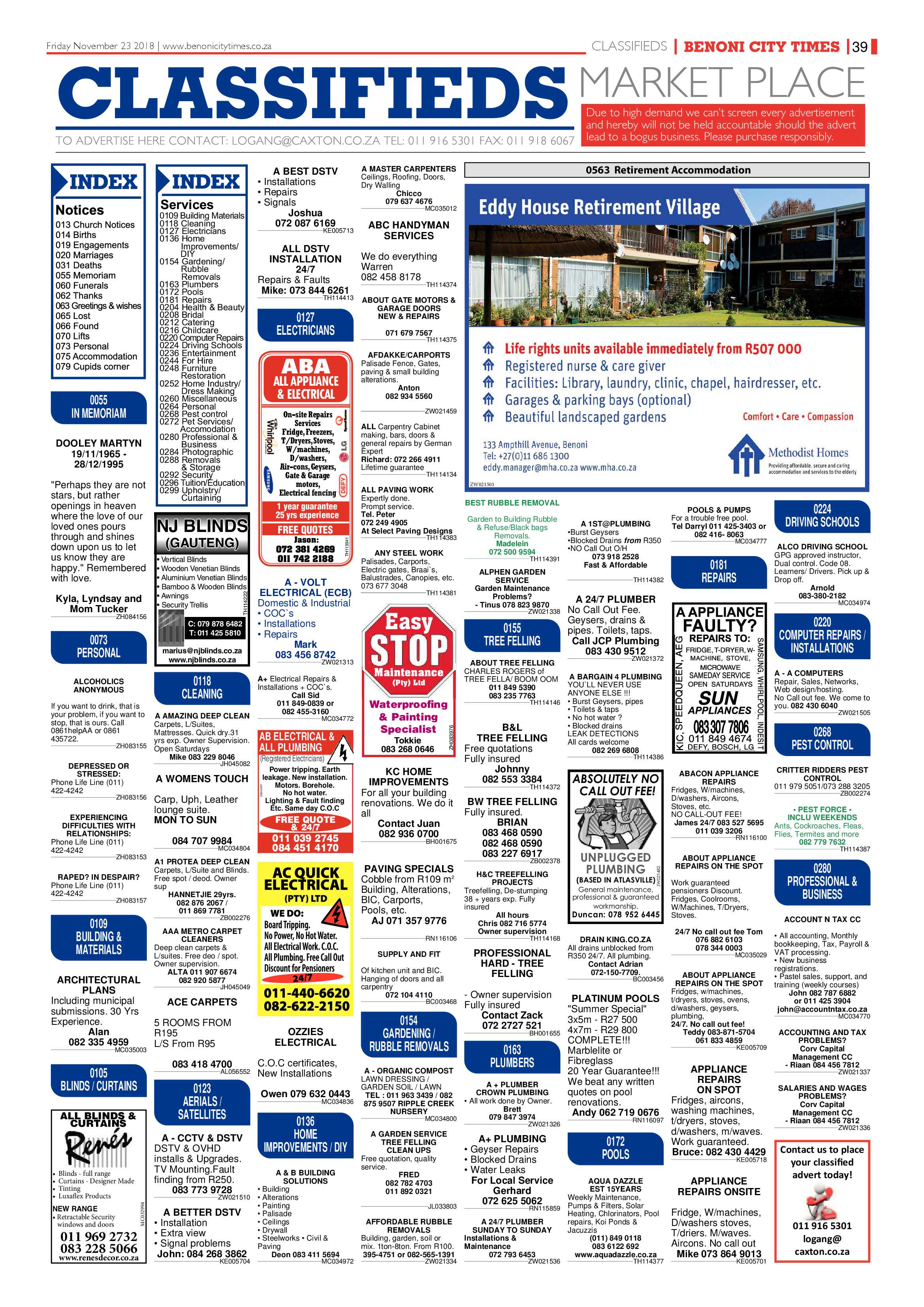 Benoni City Times 22 November 2018 page 39