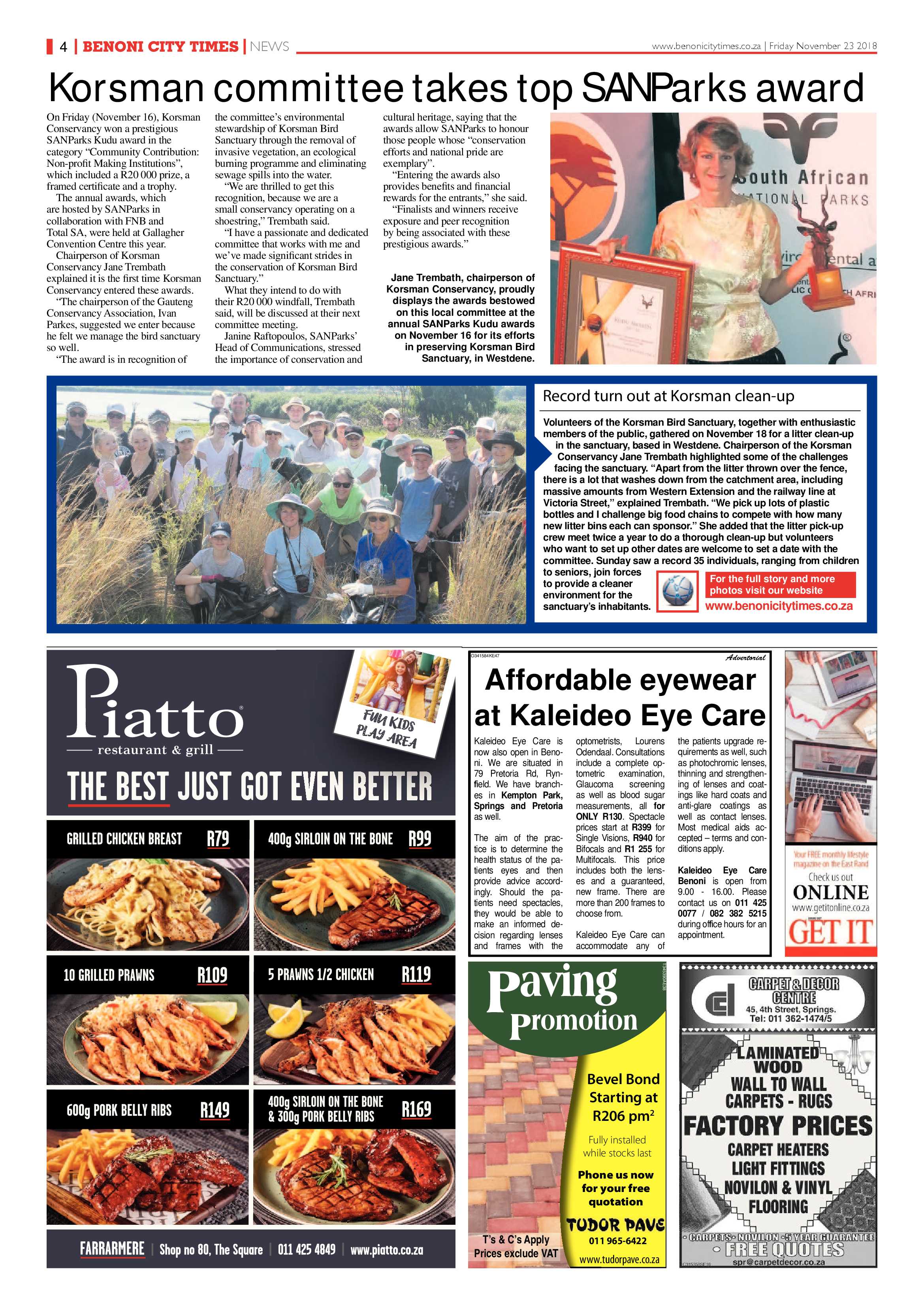 Benoni City Times 22 November 2018 page 4