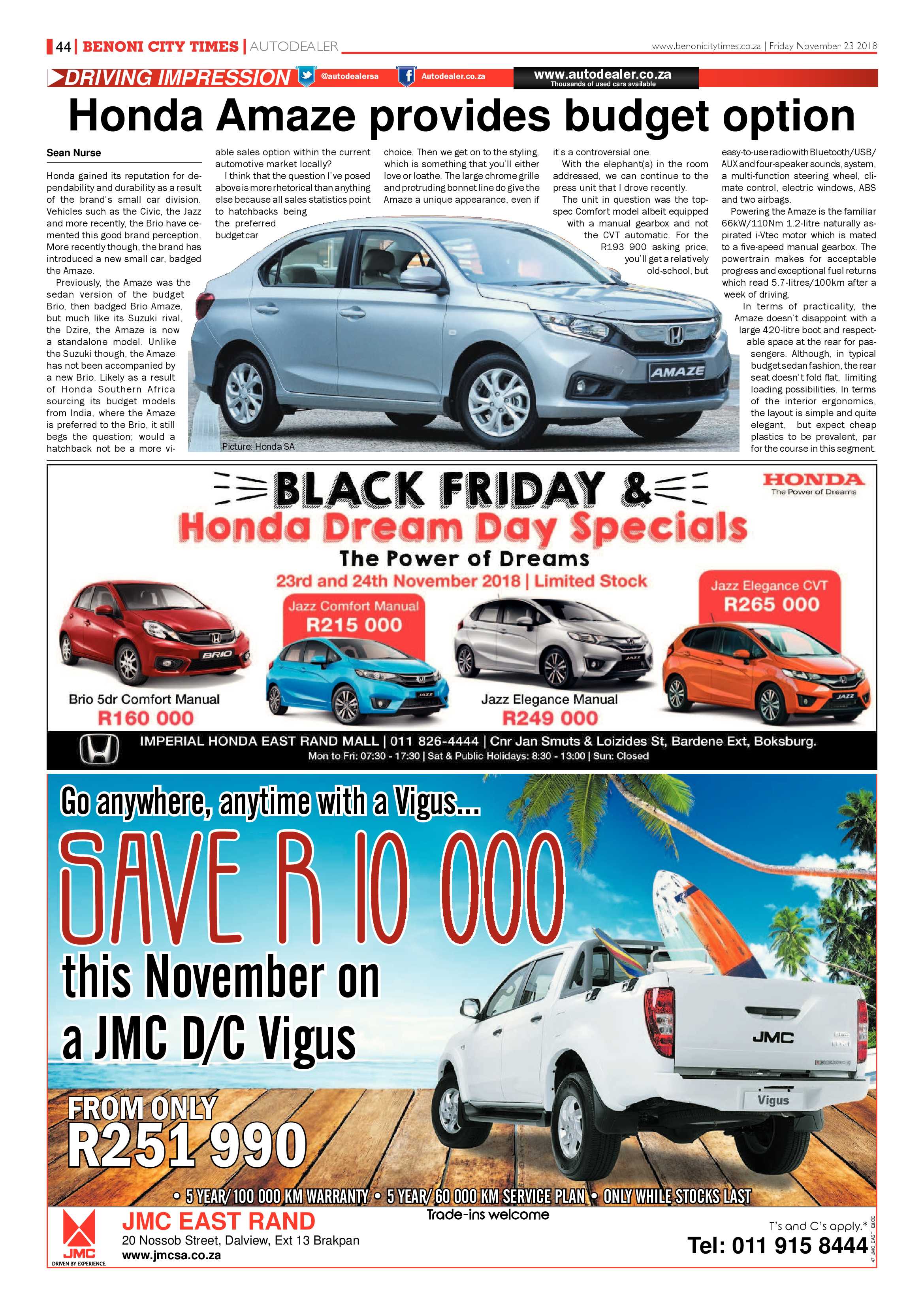 Benoni City Times 22 November 2018 page 44
