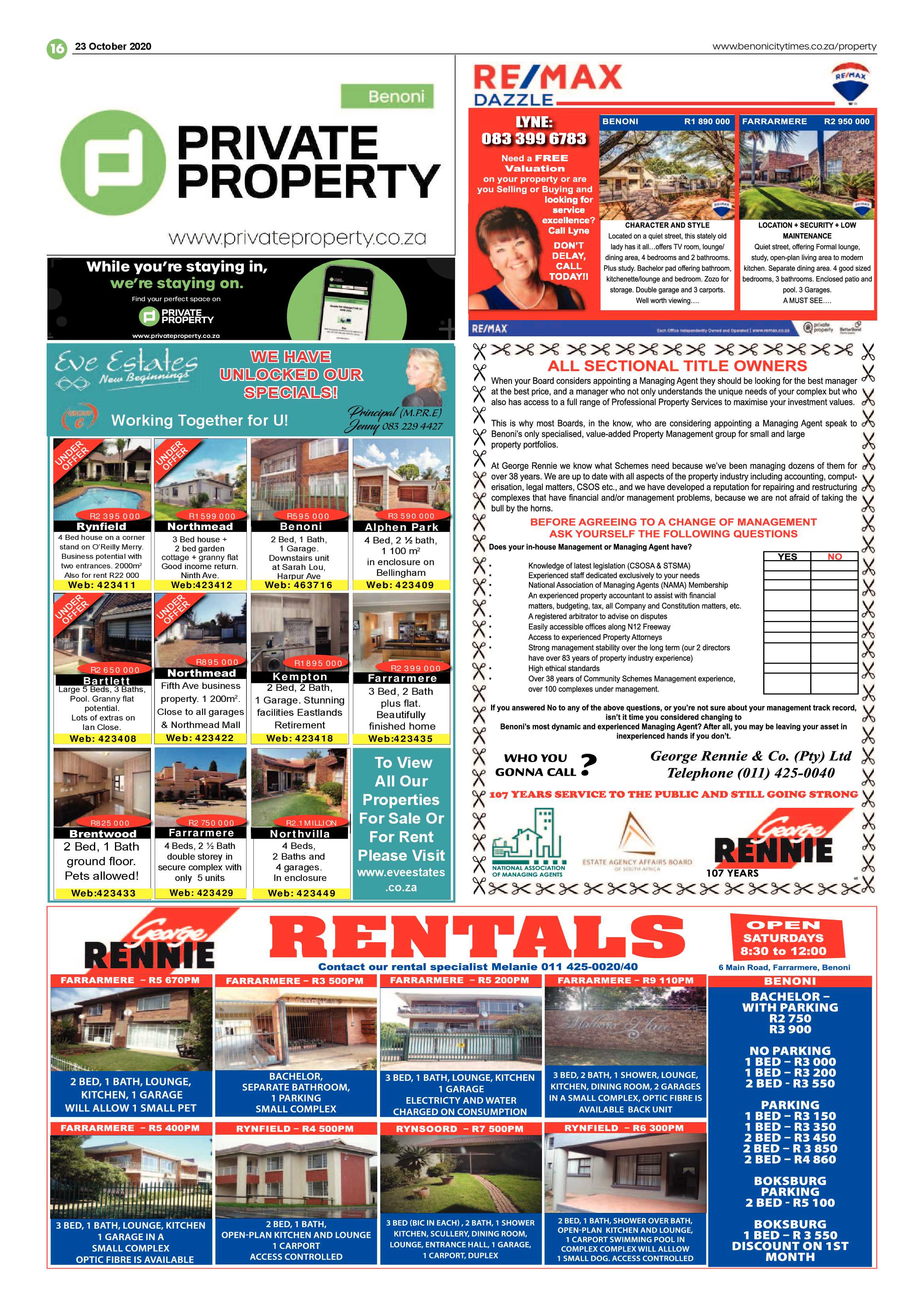 Benoni City Times 22 October 2020 page 16
