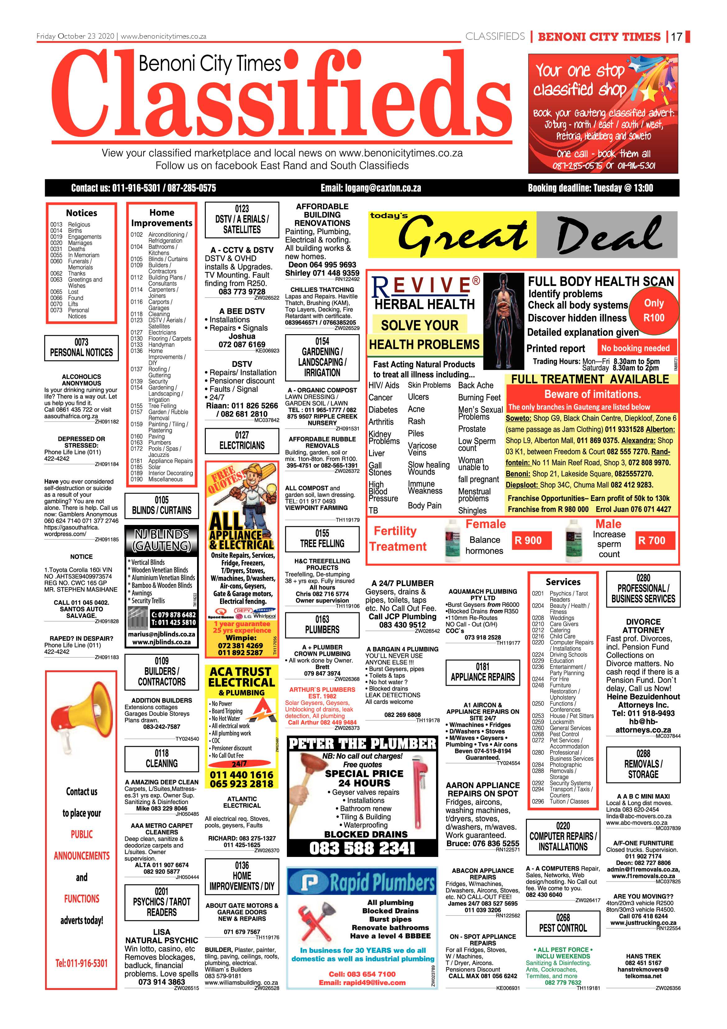 Benoni City Times 22 October 2020 page 17