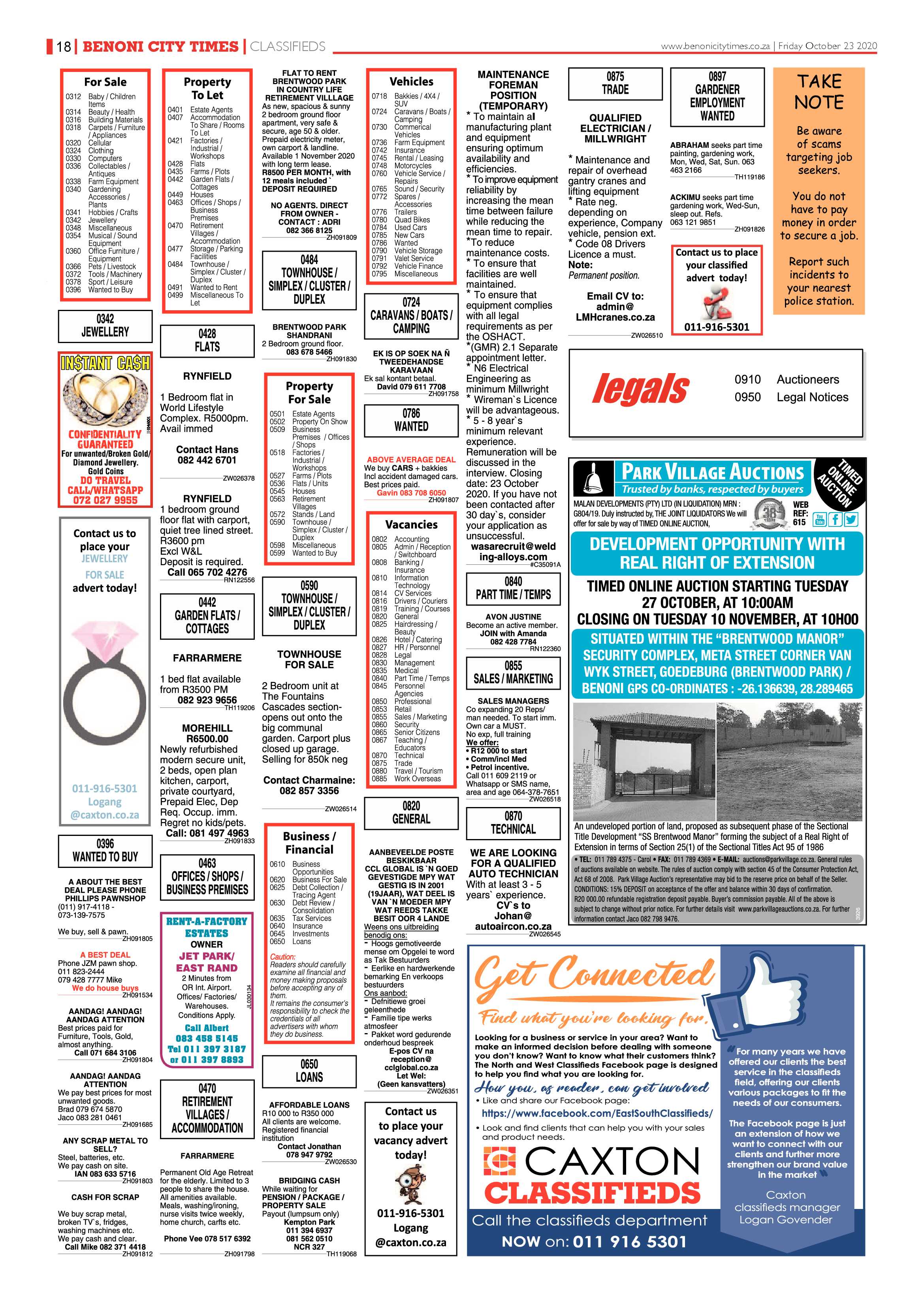 Benoni City Times 22 October 2020 page 18