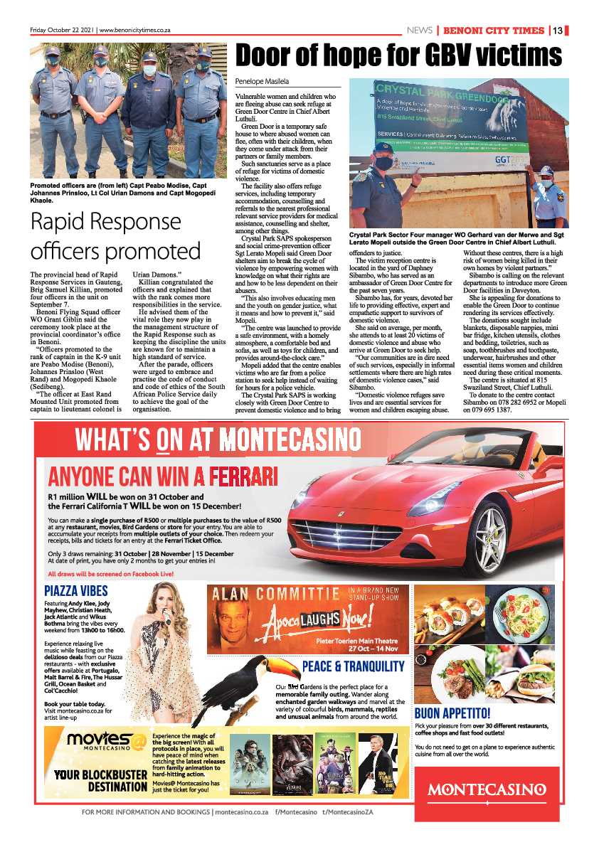Benoni City Times 22 October 2021 page 13