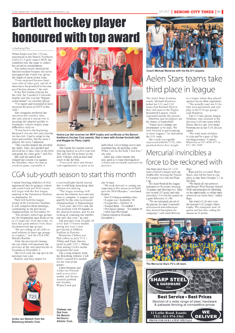 Benoni City Times 22 September 2023 page 11