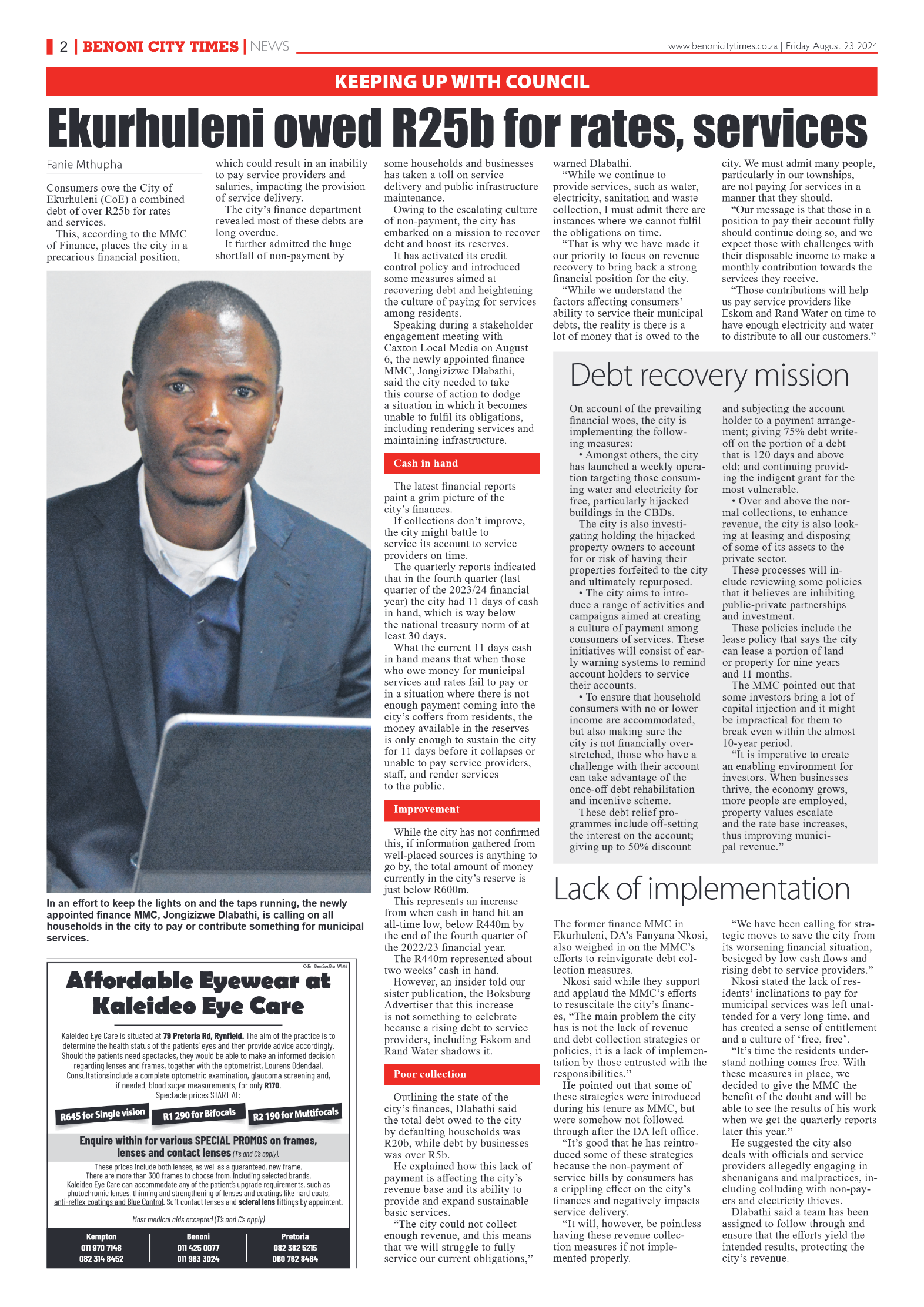 Benoni City Times 23 August 2024 page 2