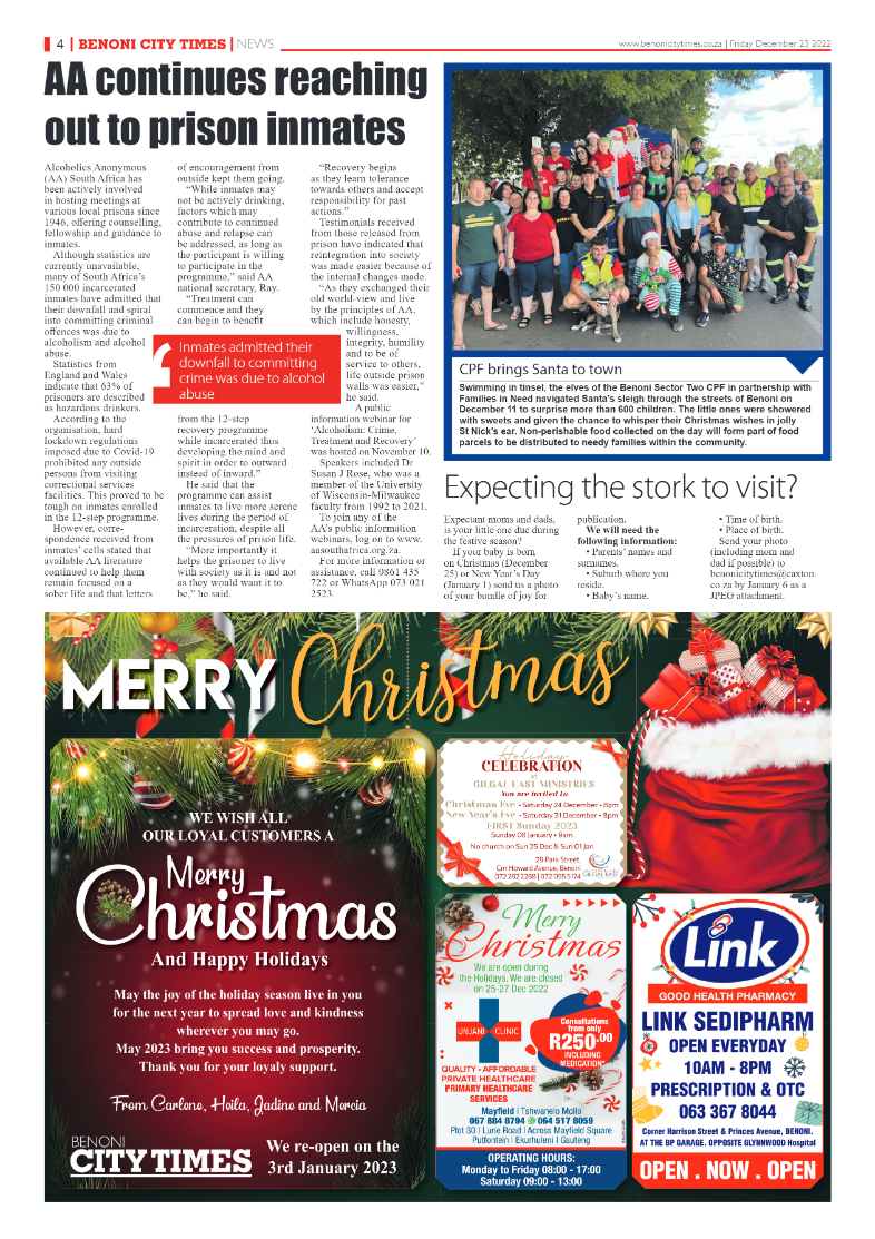 Benoni City Times 23 Dec 2022 page 4