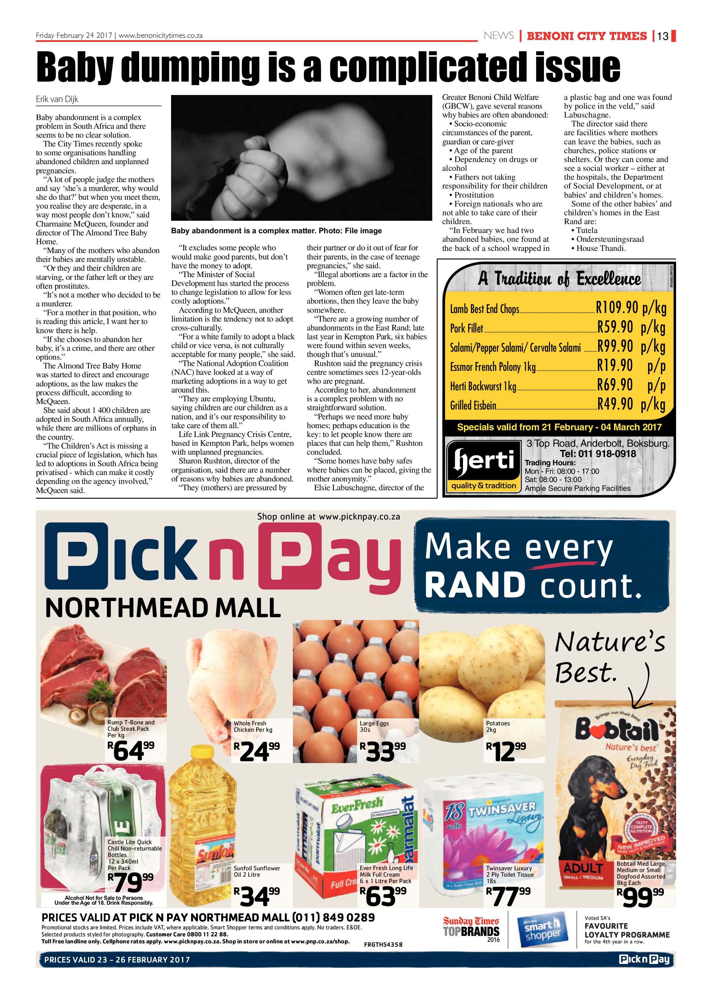 Benoni City Times 23 February 2017 page 13