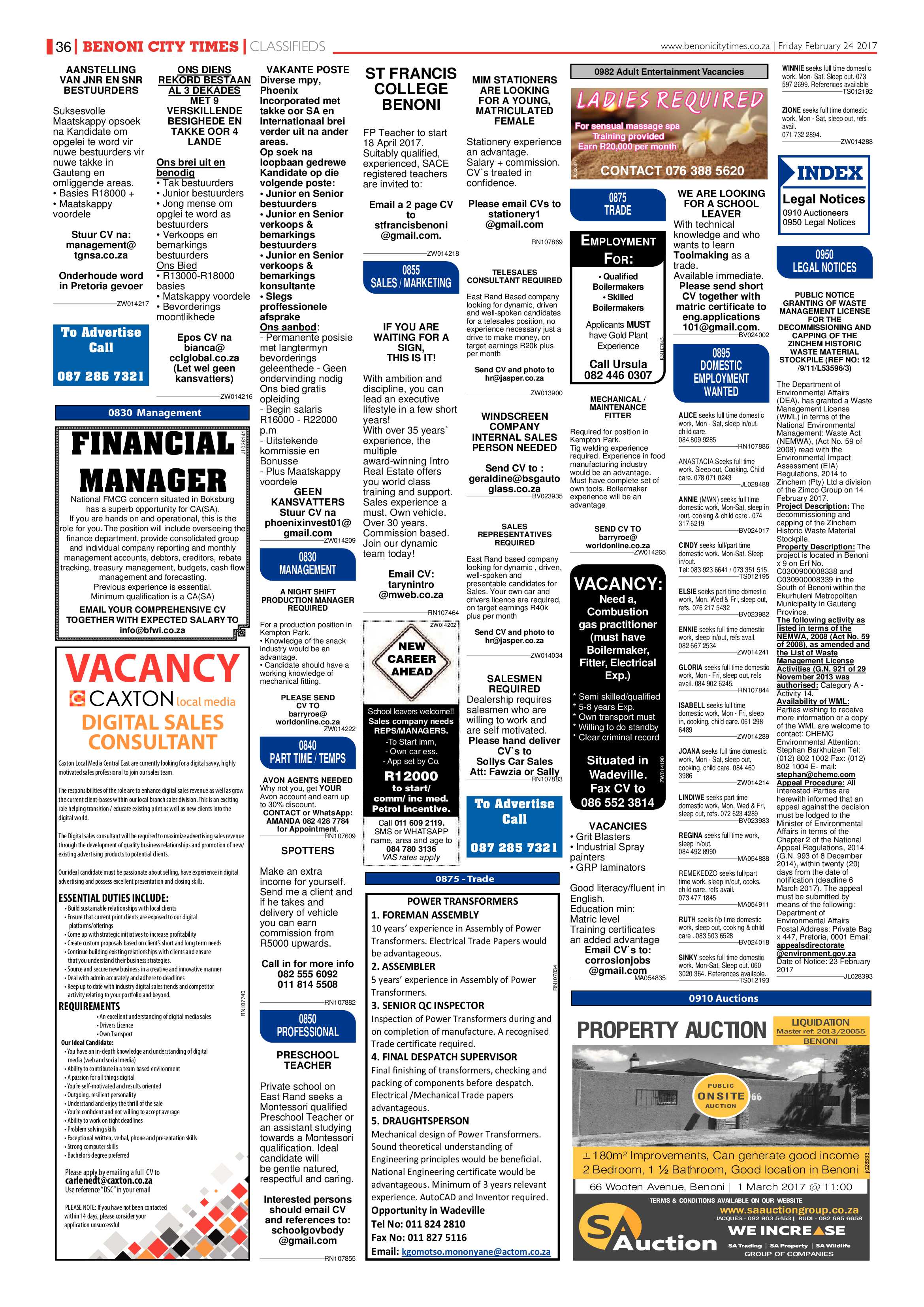 Benoni City Times 23 February 2017 page 36