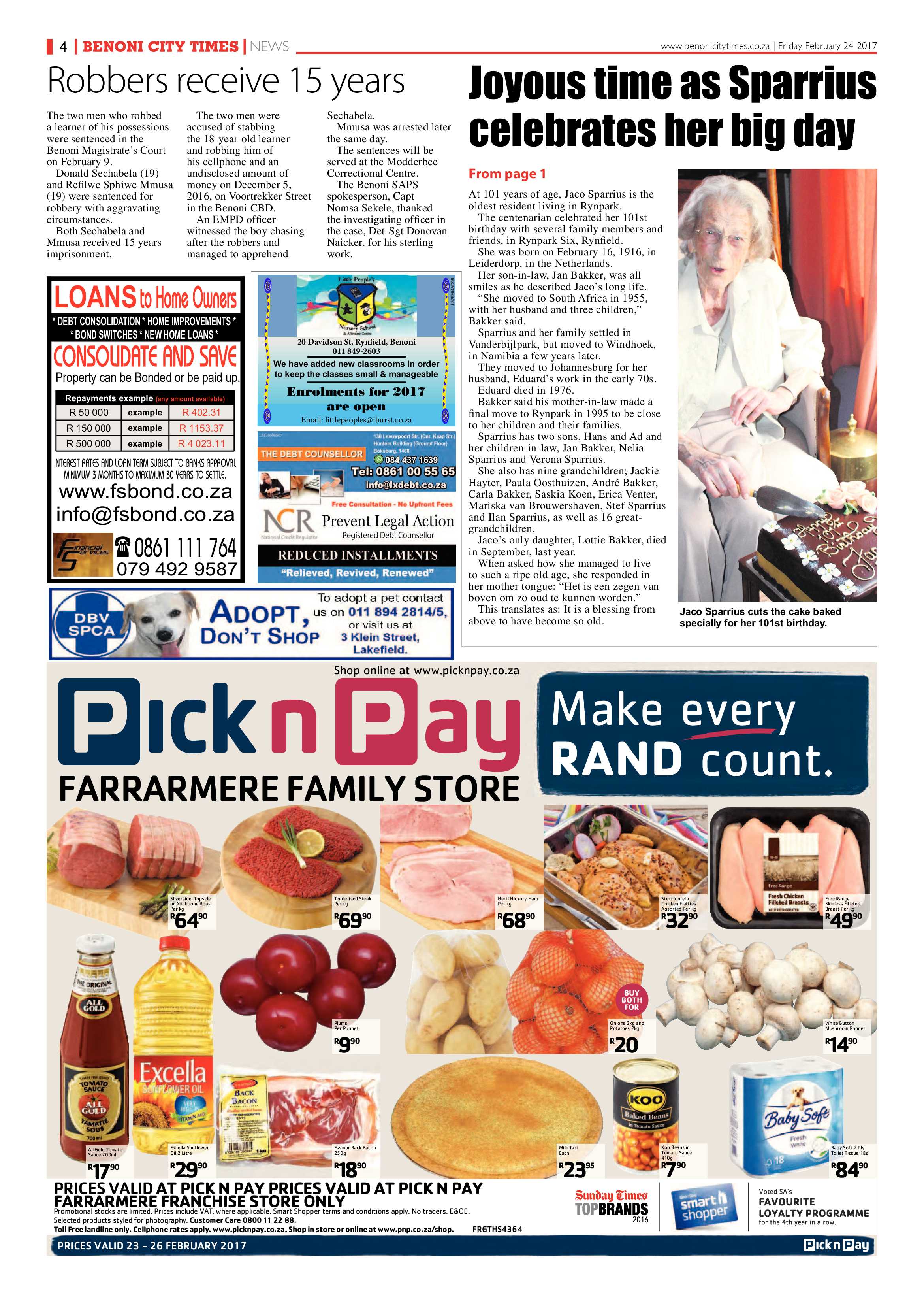 Benoni City Times 23 February 2017 page 4