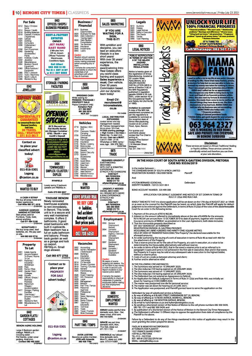 Benoni City Times 23 July 2021 page 10