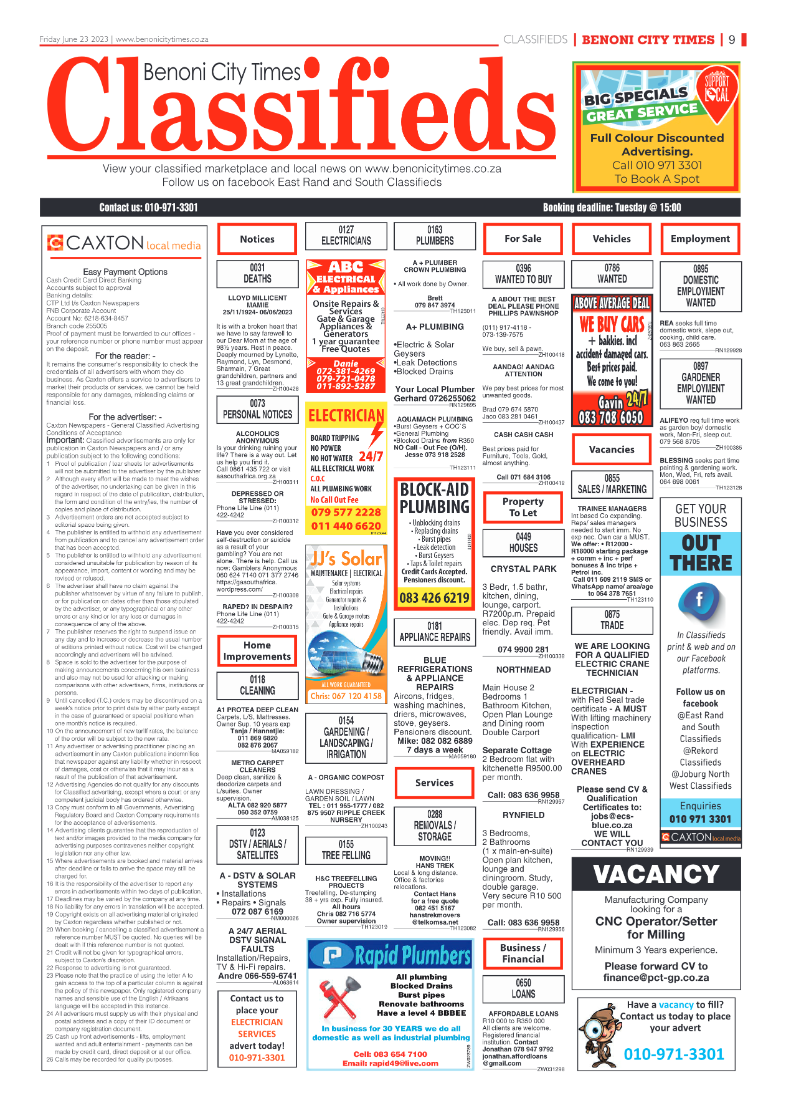 Benoni City Times 23 June 2023 page 9