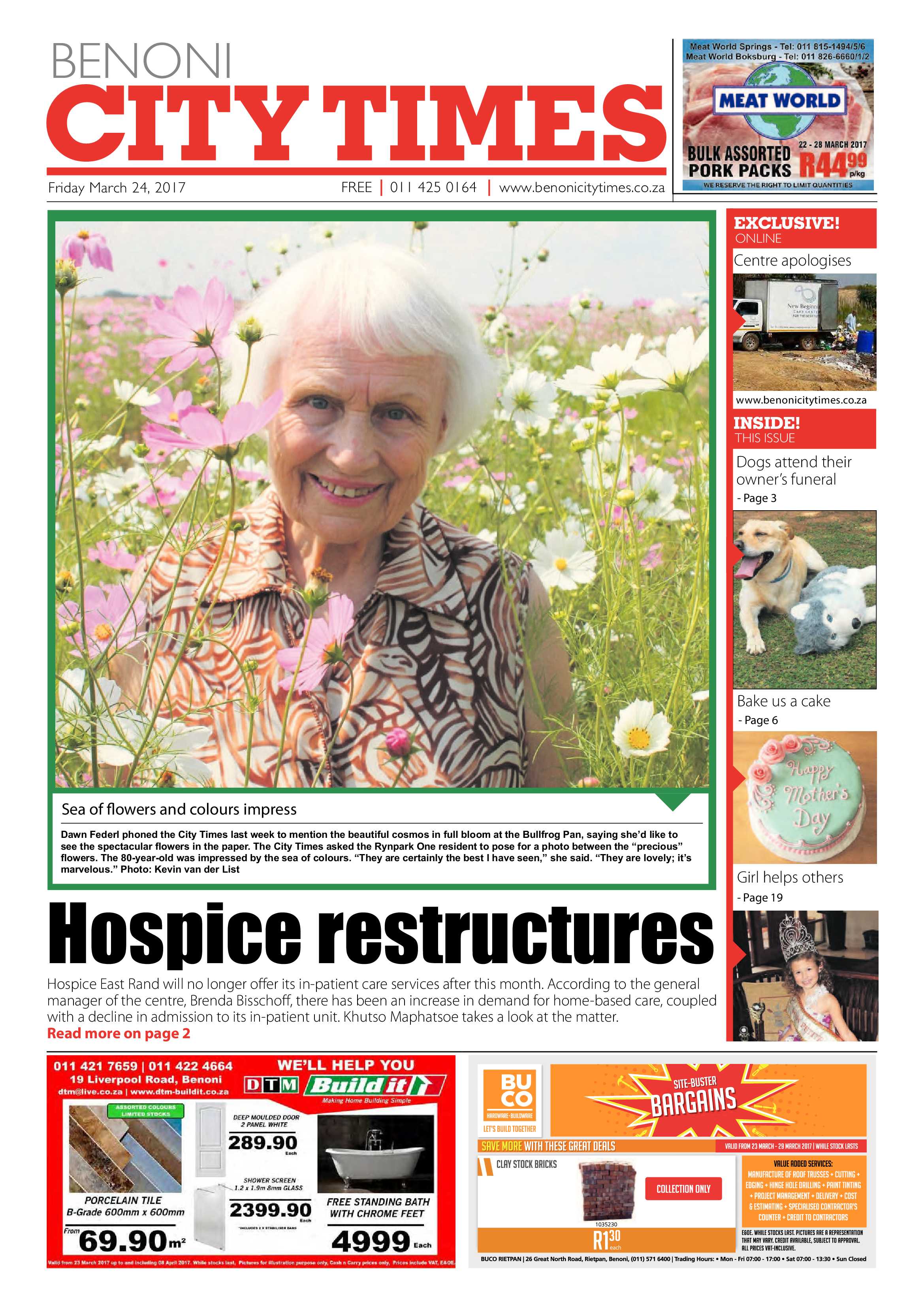 Benoni City Times 23 March 2017 page 1