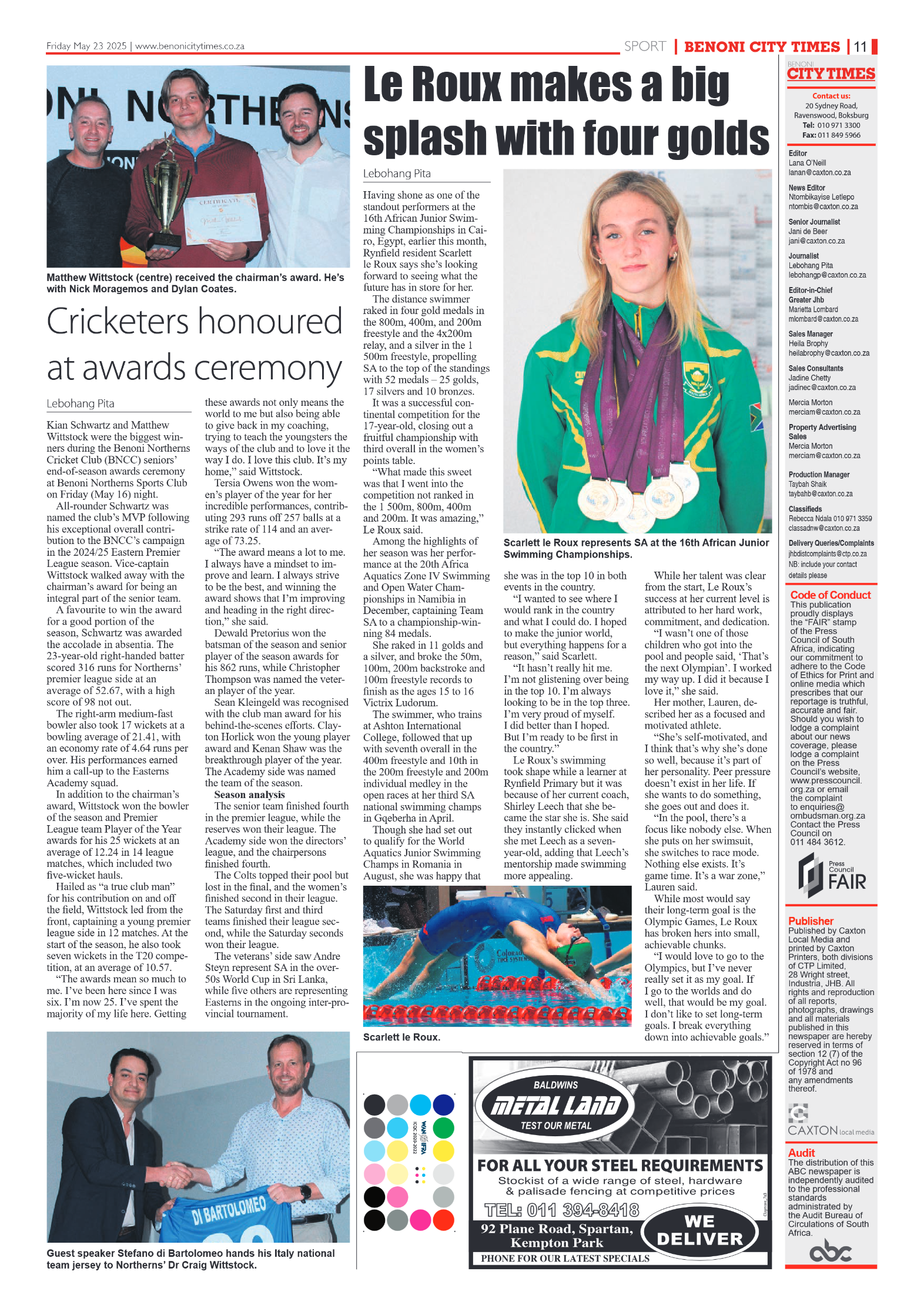Benoni City Times 23 May 2025 page 13