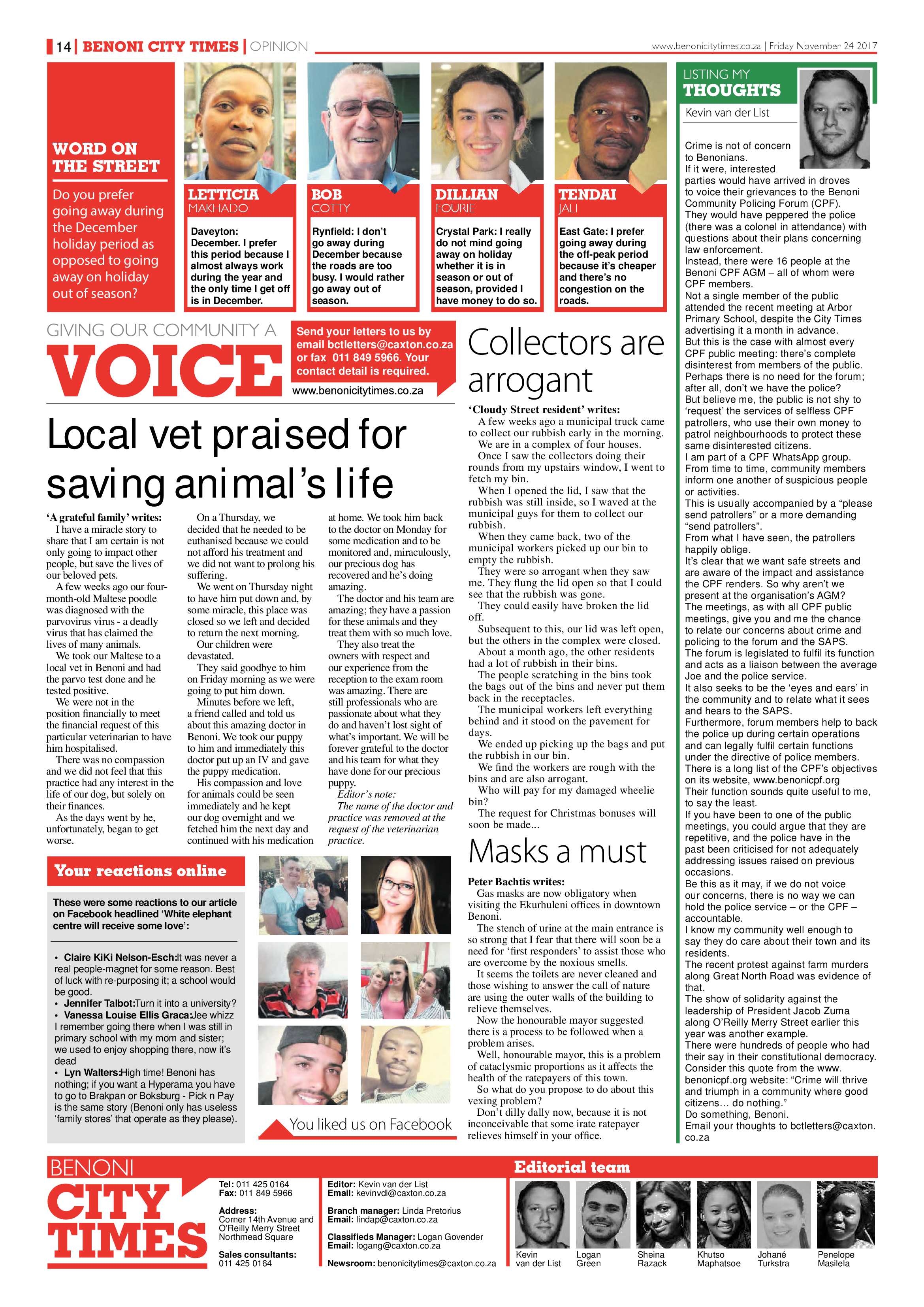 Benoni City Times 23 November 2017 page 16