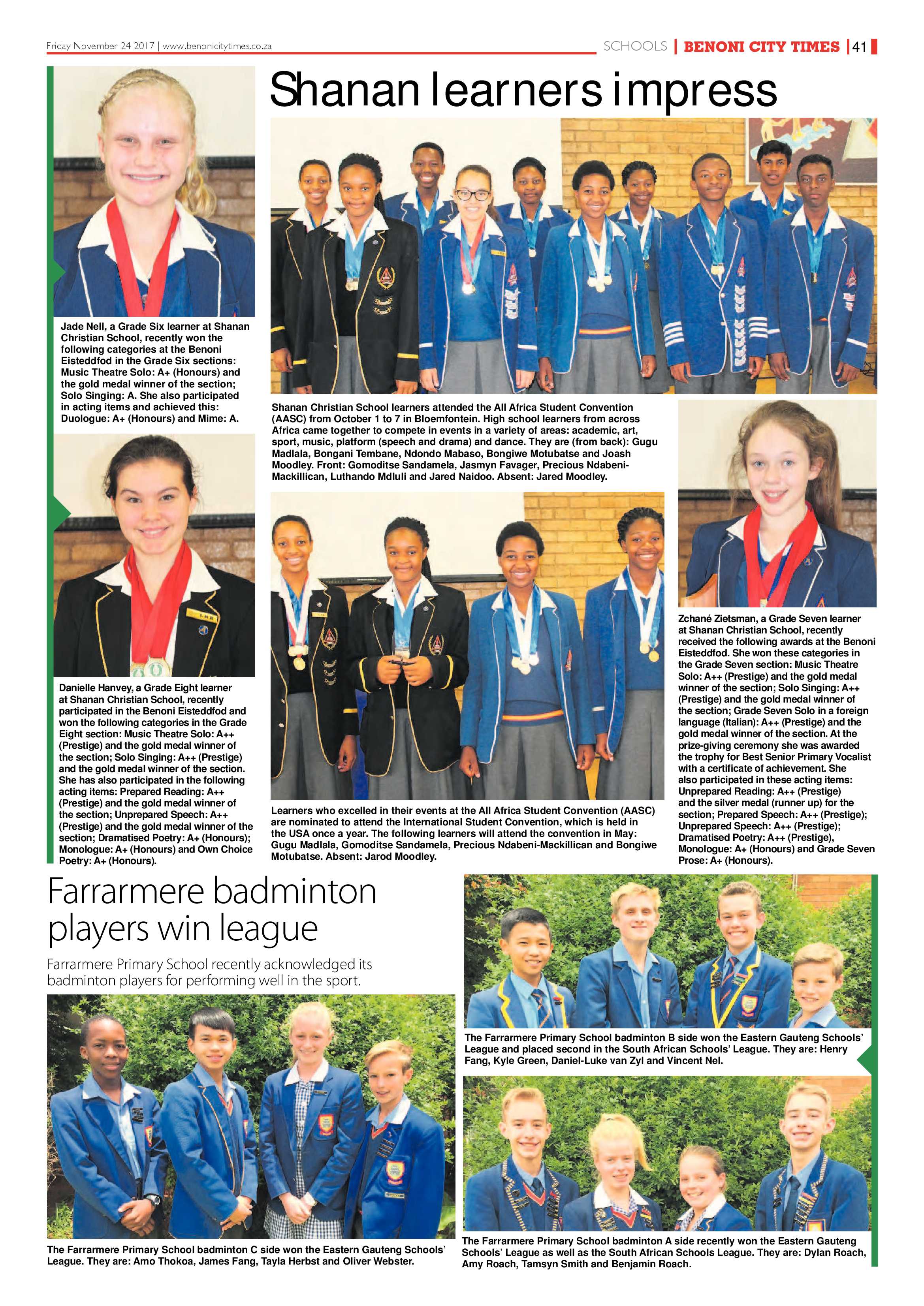 Benoni City Times 23 November 2017 page 43