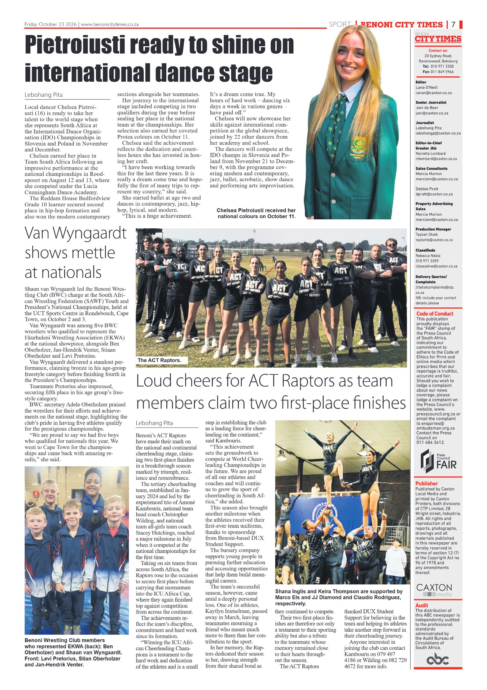 Benoni City Times 23 October 2026 page 7