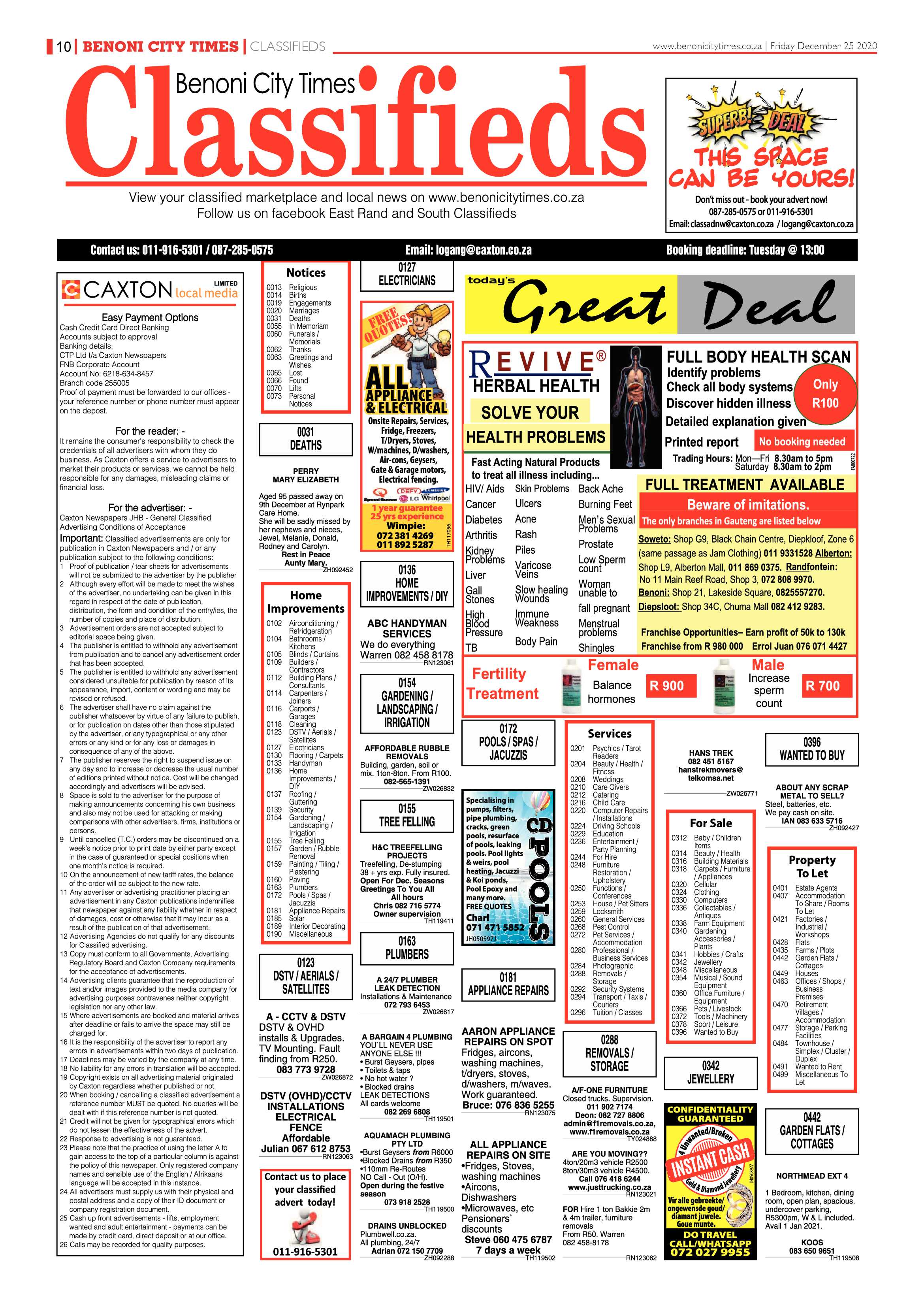 Benoni City Times 24 December 2020 page 10